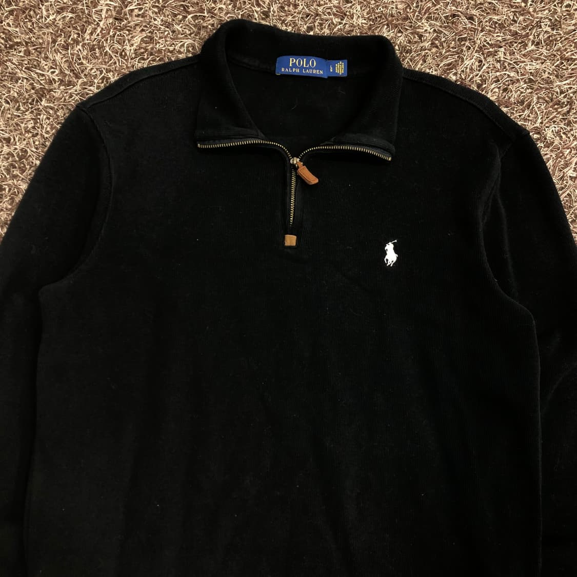 폴로 랄프로렌 하프집업 블랙 코튼 니트 상품이미지3