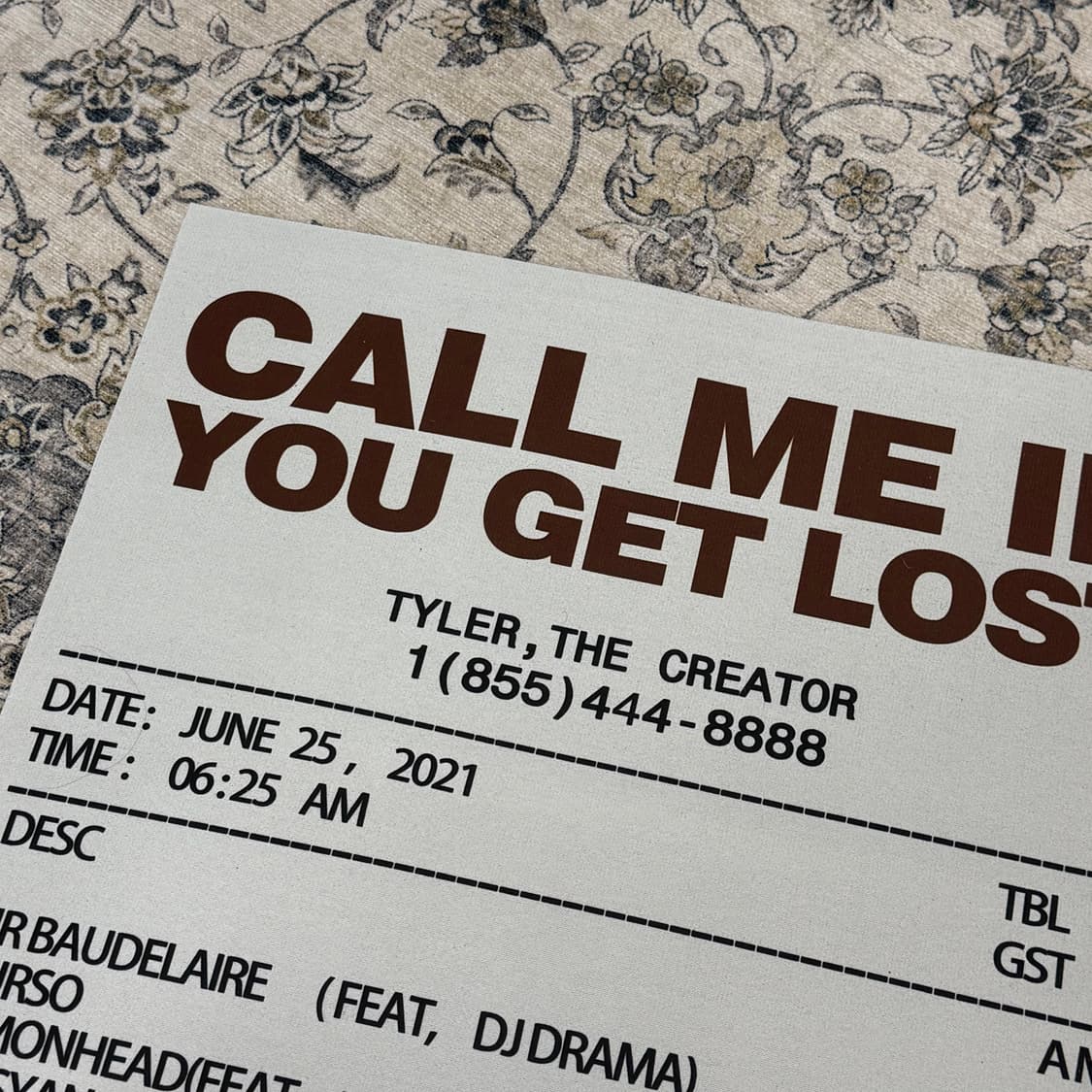 타일러 더 크리에이터 CALL ME IF YOU GET LOST 러그 상품이미지3