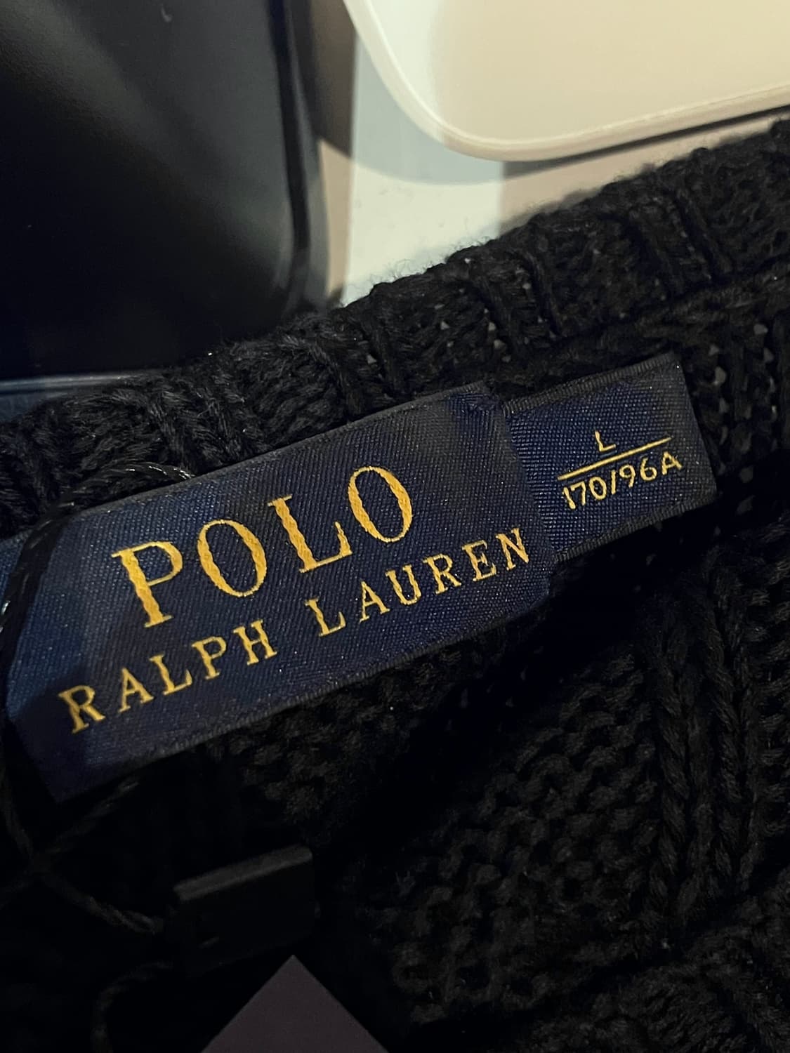 폴로 랄프로렌 브이넥 꽈배기 니트 블랙 L  #csz4161  상품이미지6