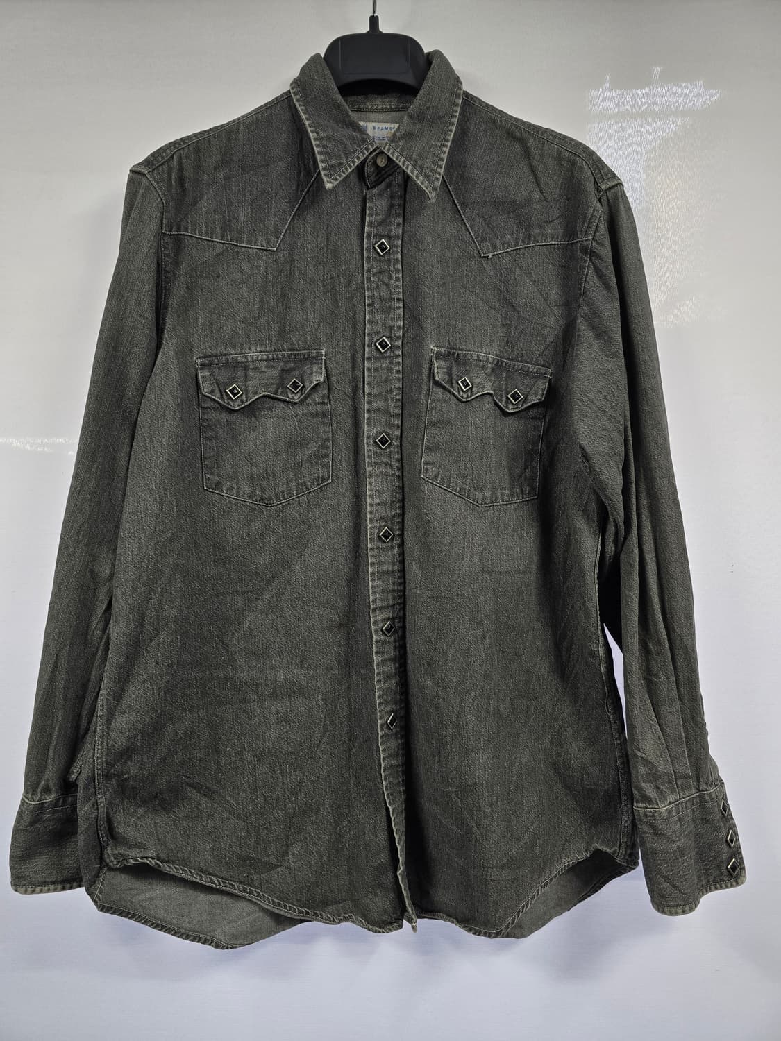 빔즈 웨스턴 스타일 데님 셔츠 블랙 L사이즈 상품이미지2