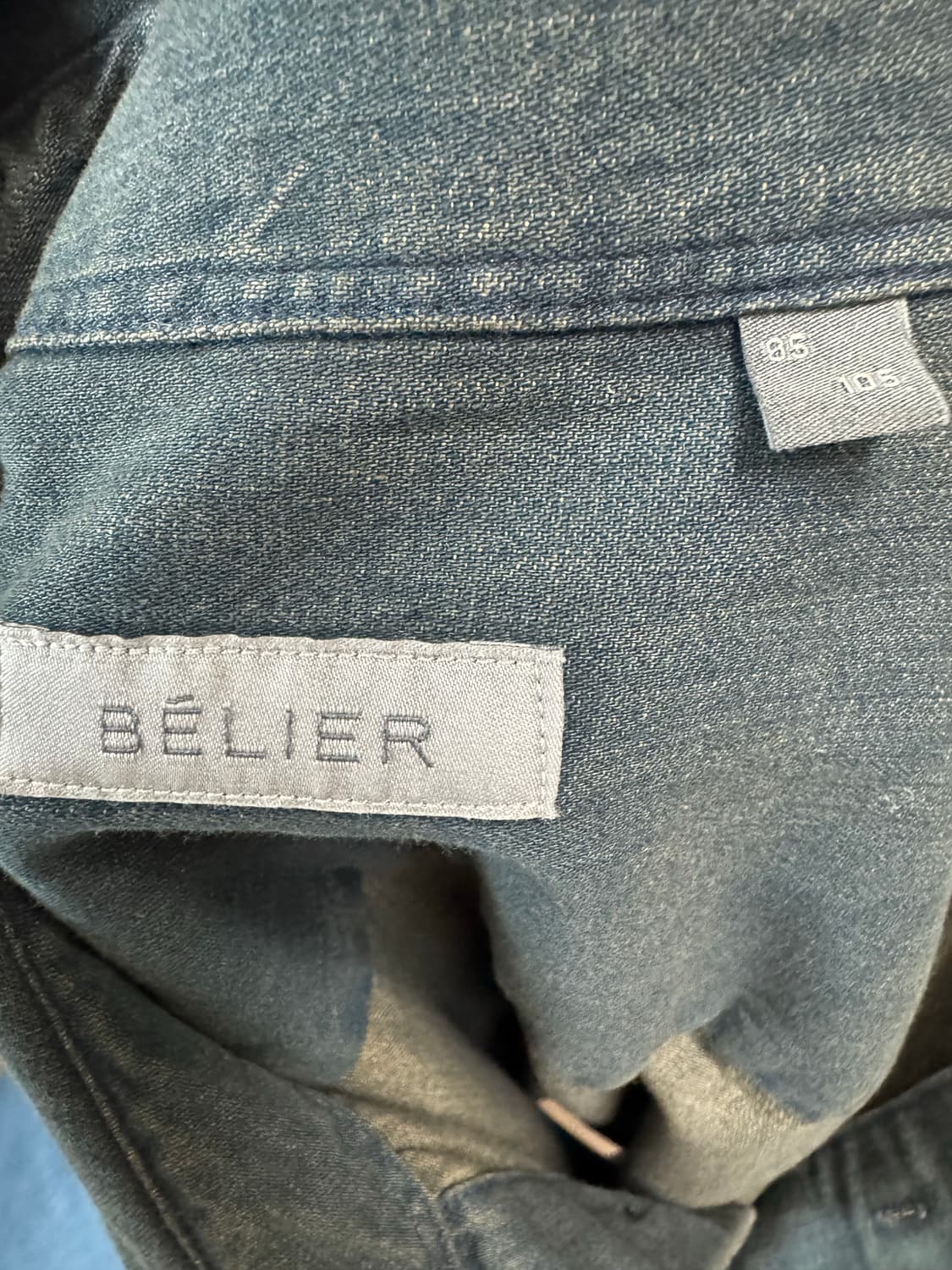 벨리에 시티노마드 데님 숏 슬리브 셔츠 빈티지 인디고 상품이미지3