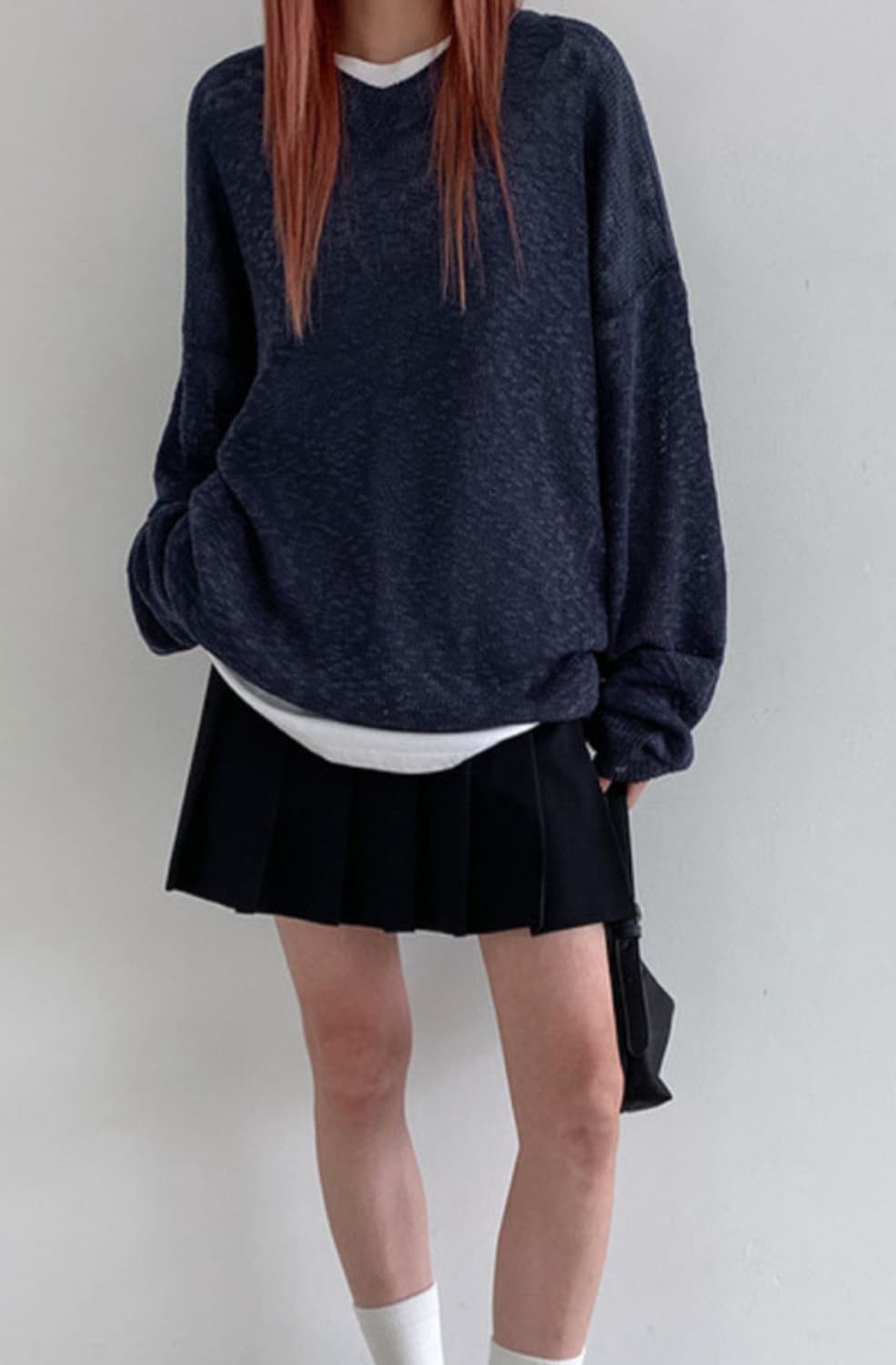 블랙 플리츠 스커트 상품이미지1