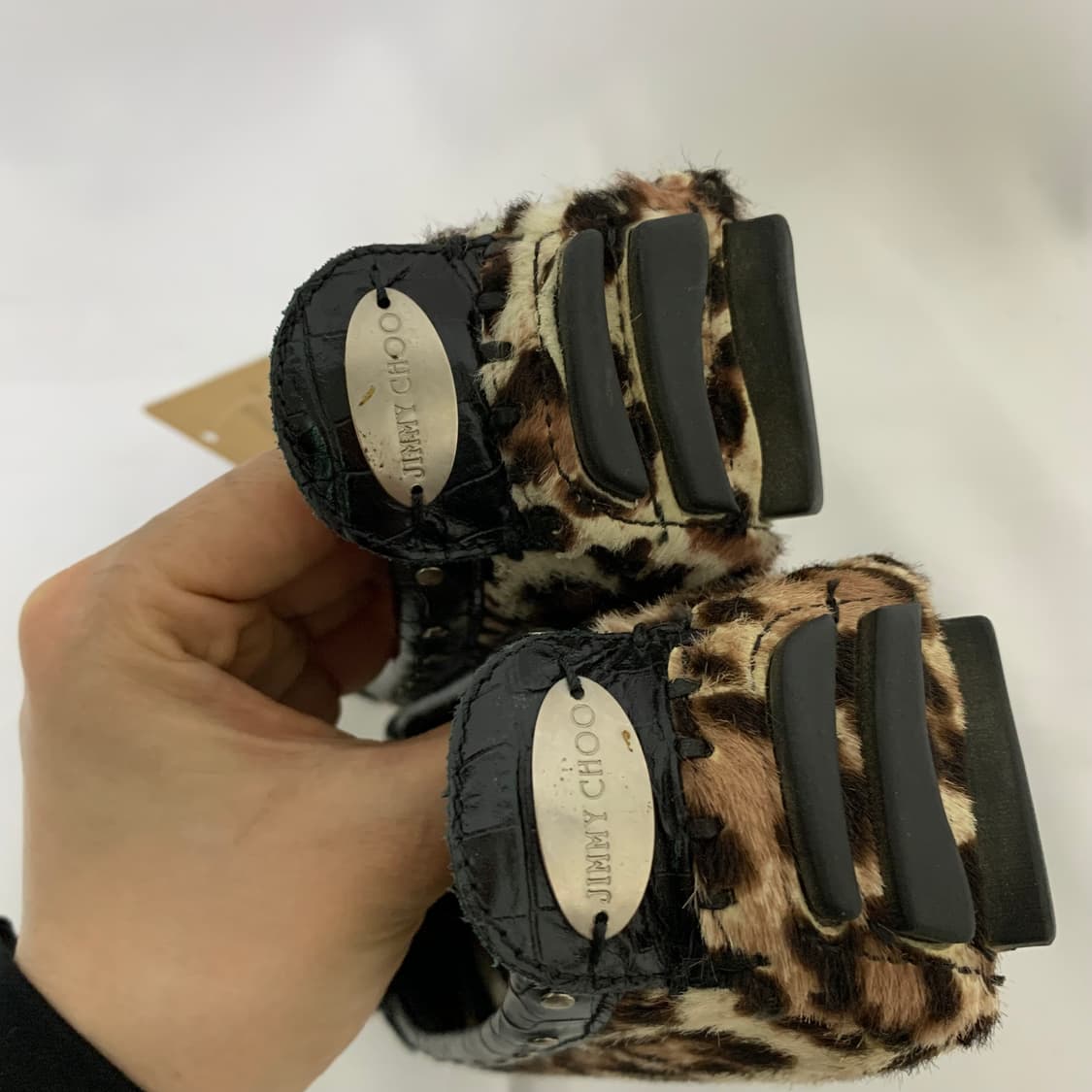 지미추 레오파드 퍼 스터드 벨트 플랫슈즈 225-230 쥬시꾸뛰르갸루st 상품이미지7