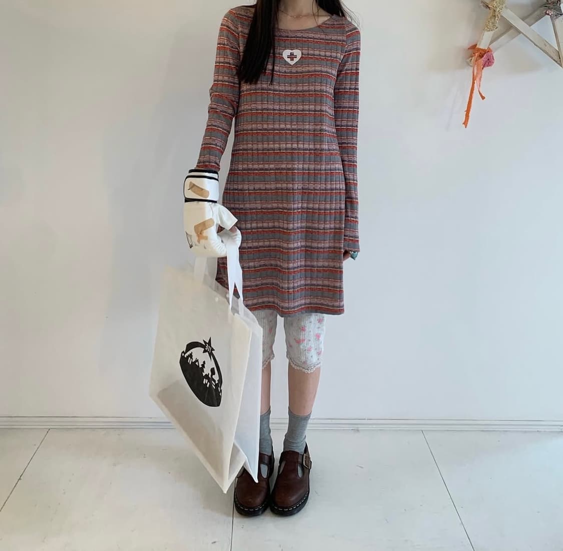 샵페어리 rainbow sheer knit dress 상품이미지1
