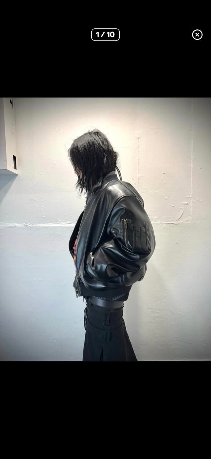 에모스탠스클럽 레더 봄버 2사이즈 상품이미지5