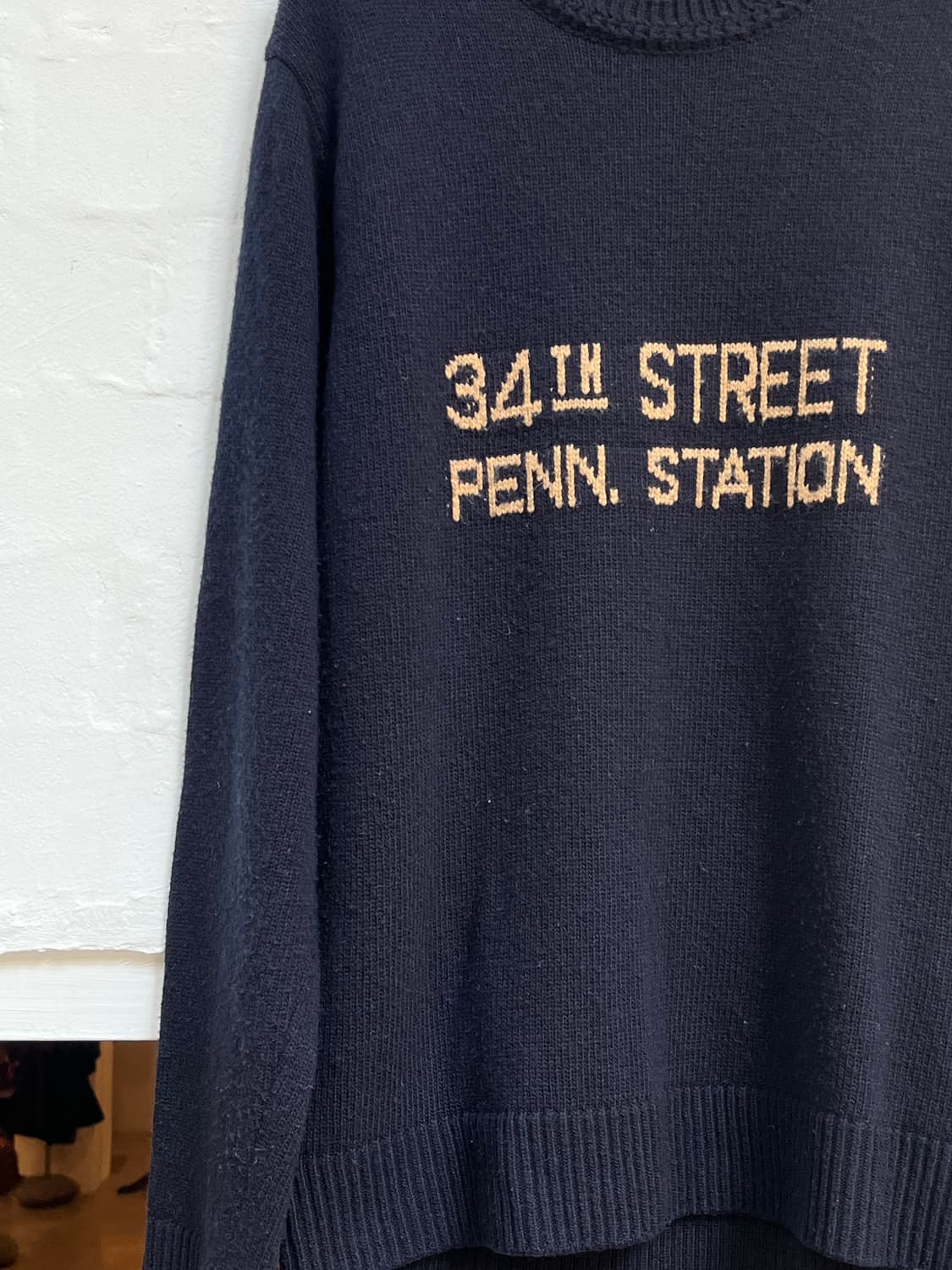 Man on the boon 네이비 울 혼방 니트 S 상품이미지3