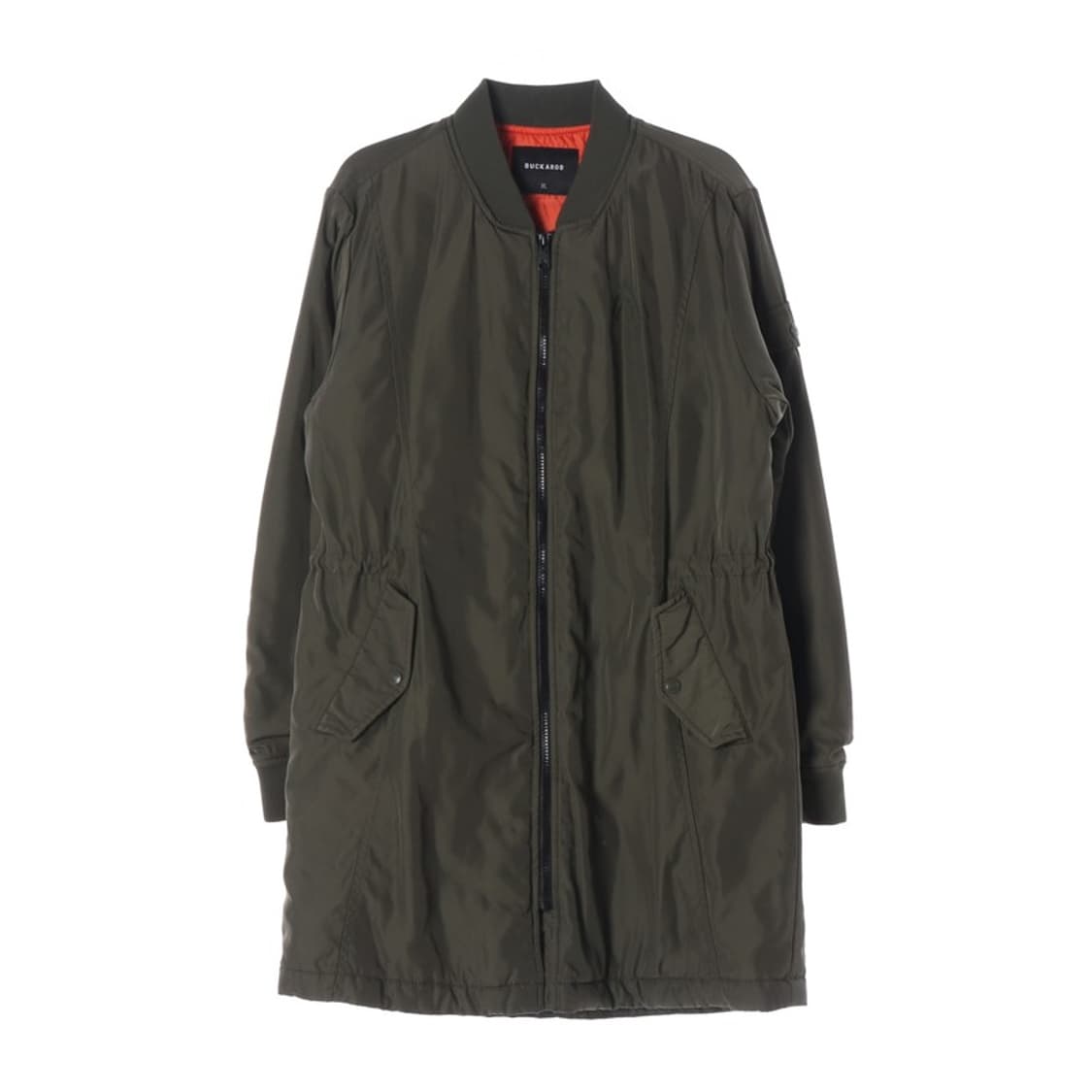 버커루 오렌지 배색 누빔 롱 항공점퍼 XL 상품이미지1