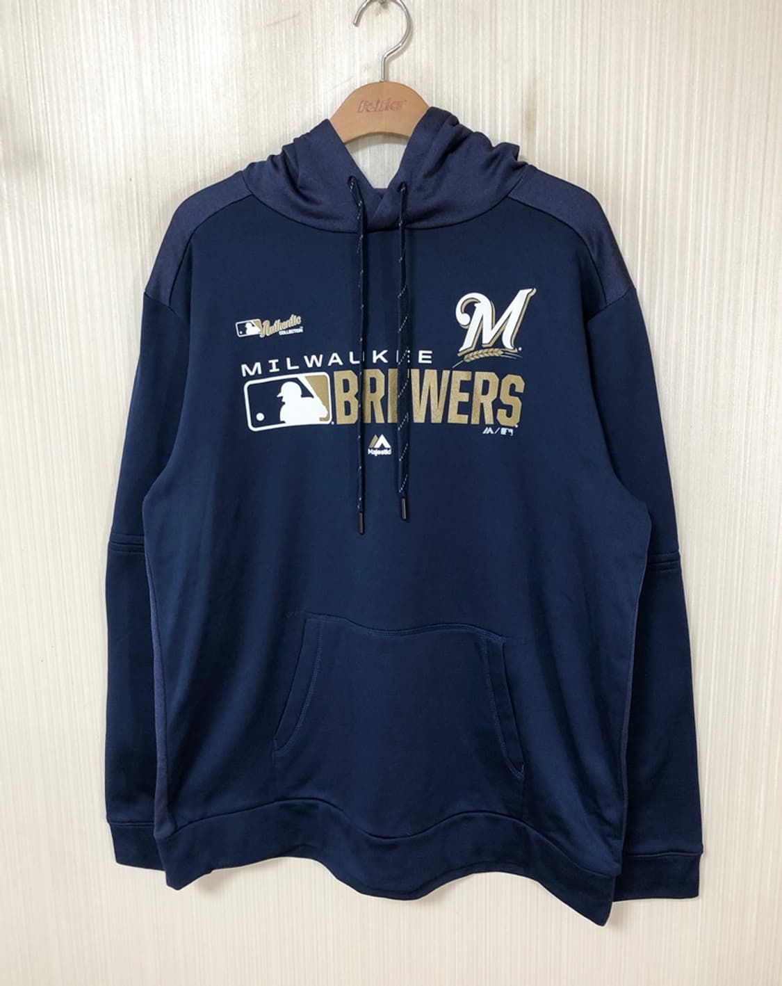 MLB 마제스틱 밀워키브루워스 어센틱 후드티셔츠 L 상품이미지1