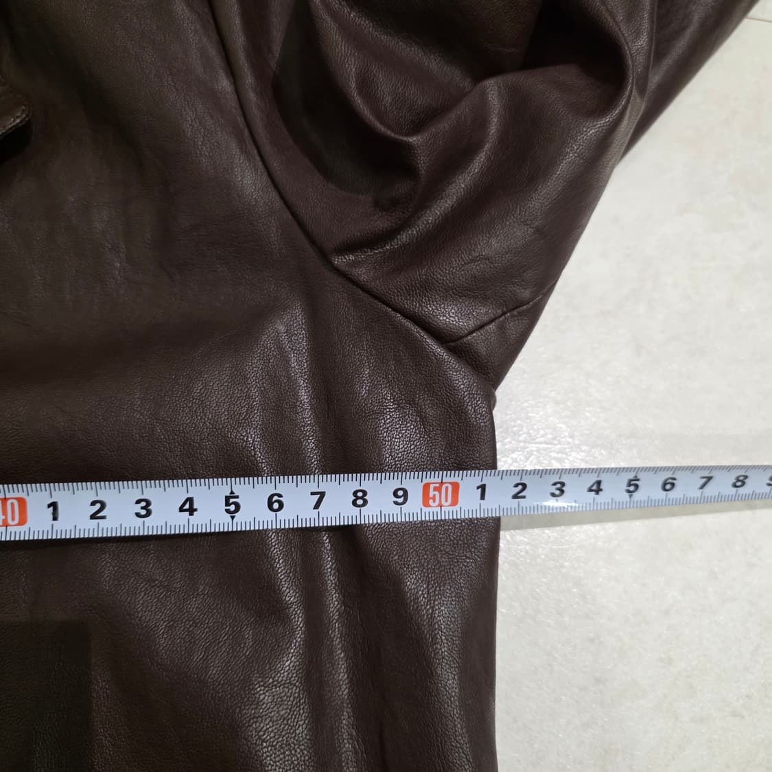 CelebShop 브라운 가죽 트렌치 코트 상품이미지8