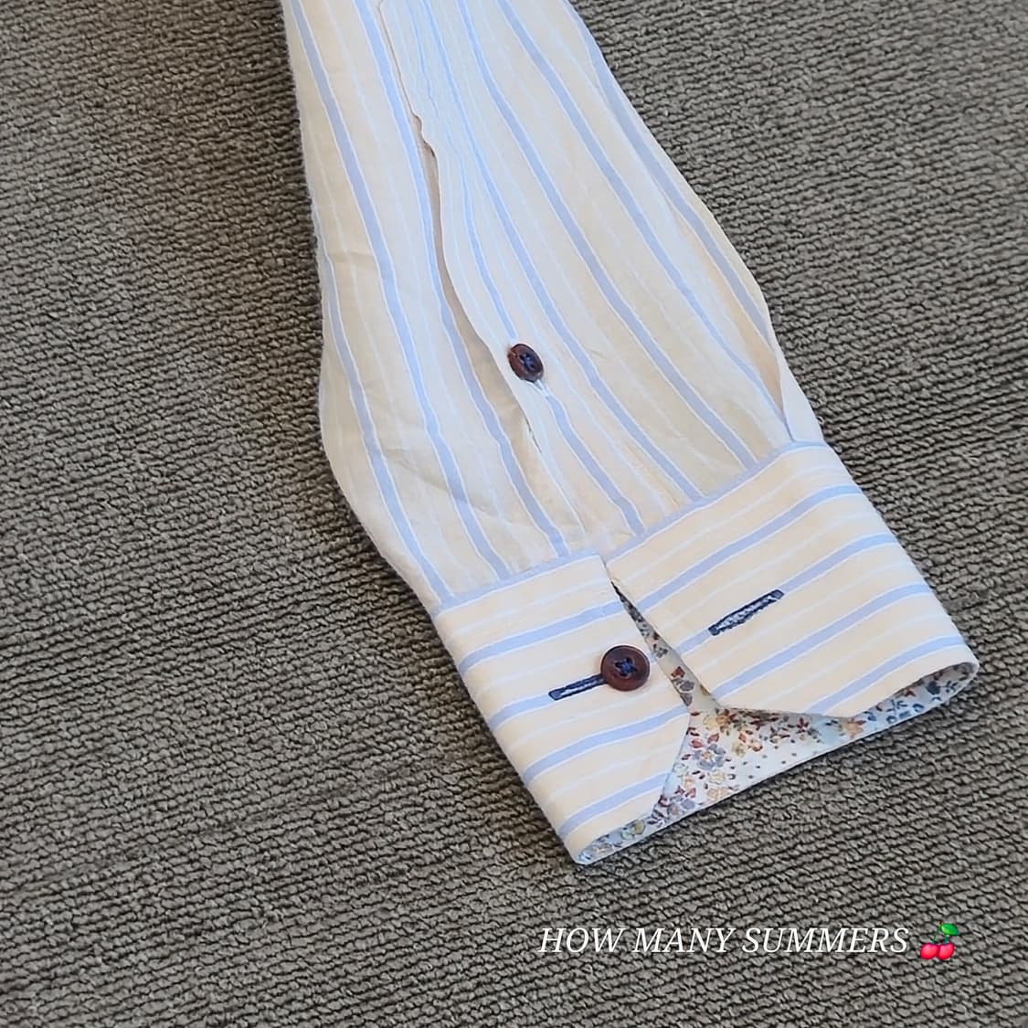 랑방컬렉션 스트라이프 긴팔 셔츠 무당벌레 자수 포인트 남방 상품이미지3