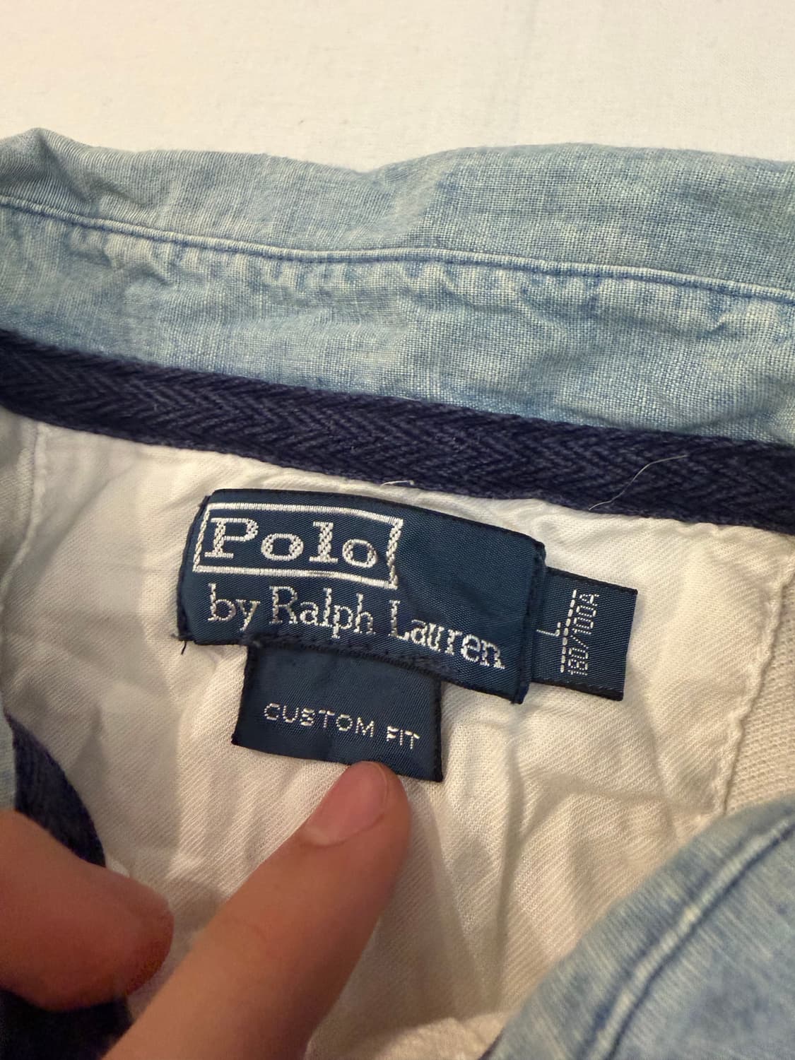 폴로 빅포니 데님 카라 치프키프 성조기 카라티 화이트 상품이미지5