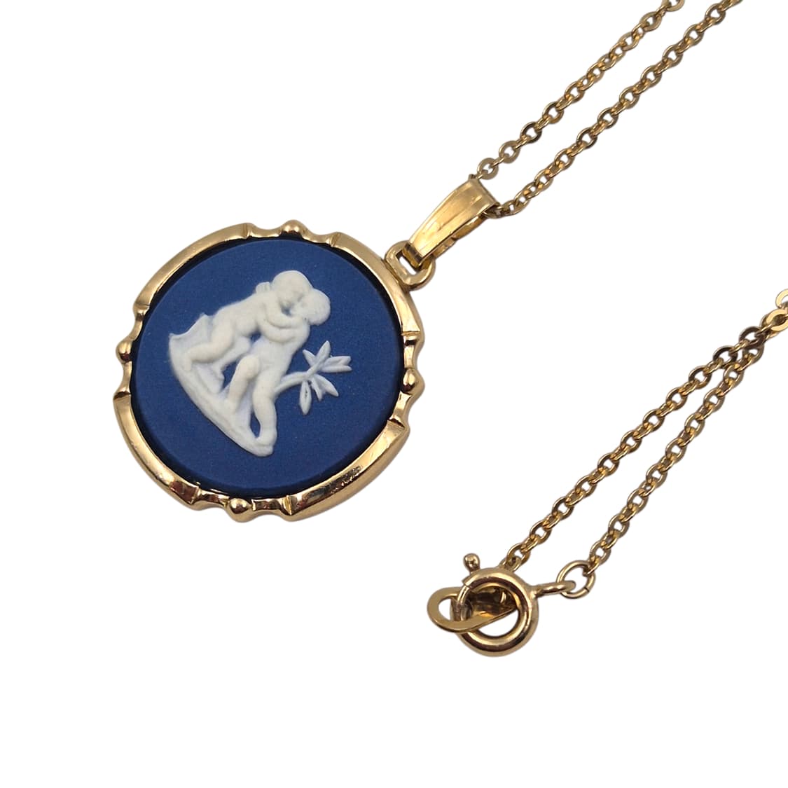 80s 영국 웨지우드 제스퍼 블루 카메오 목걸이 상품이미지3