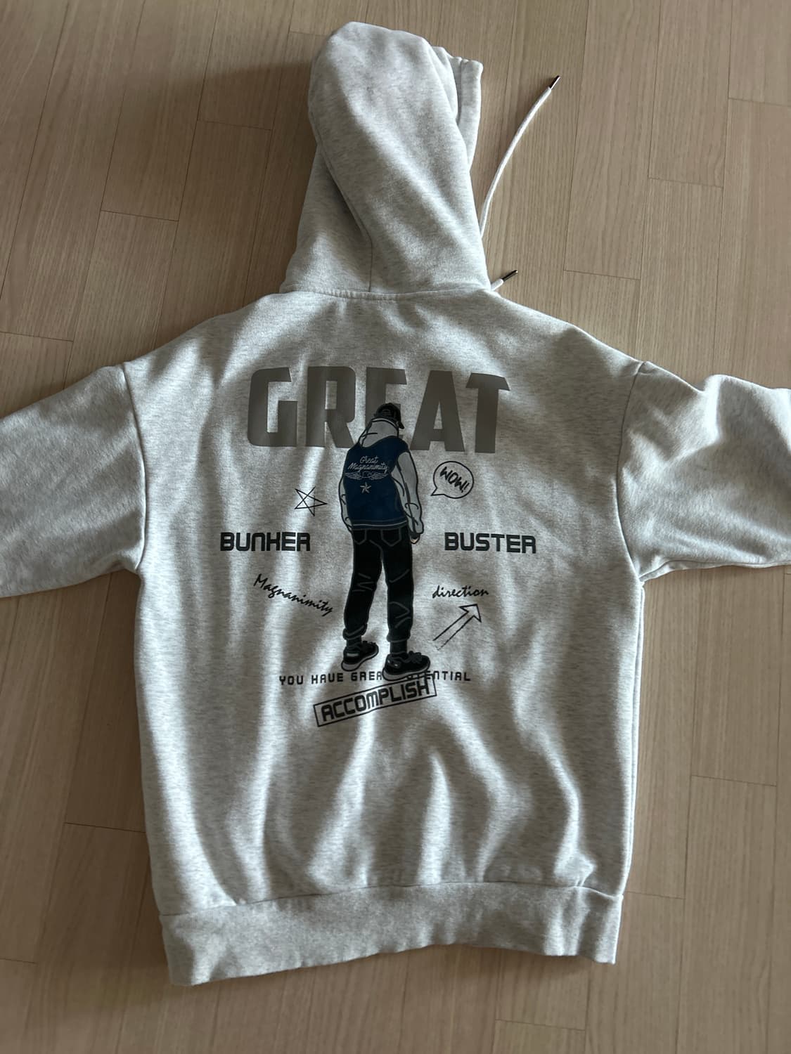 bunher buster 흰색 후드티 상품이미지3