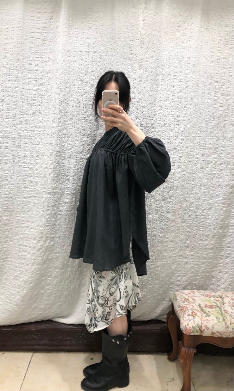 Grey Fleur Swing Skirt 상품이미지5