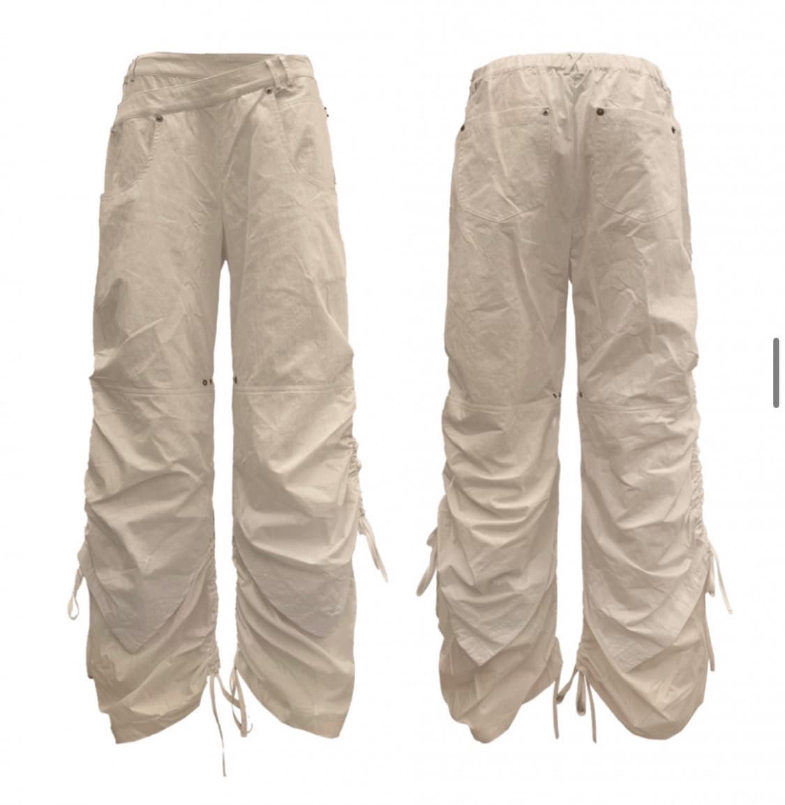 LAYERED WAIST BONDED PANTS (UNISEX) SAND 상품이미지1