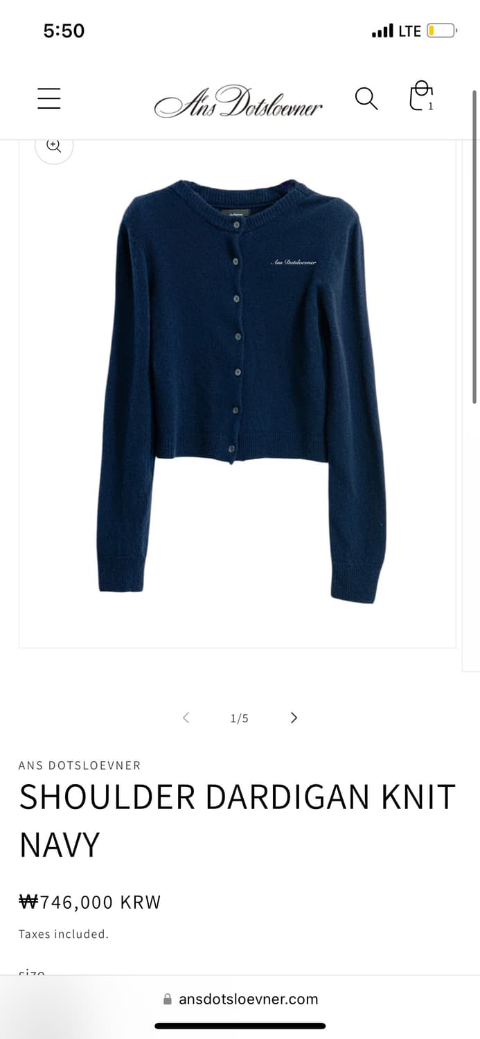 Ans dotsloevner SHOULDER DARDIGAN KNIT 상품이미지2