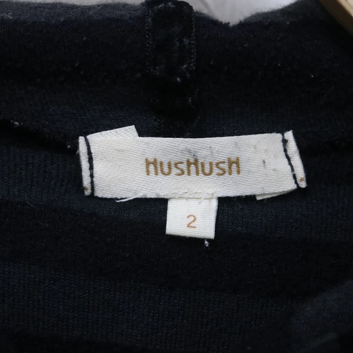 HUSHUSH 스트라이프 벨벳 후드 집업 61946 상품이미지6