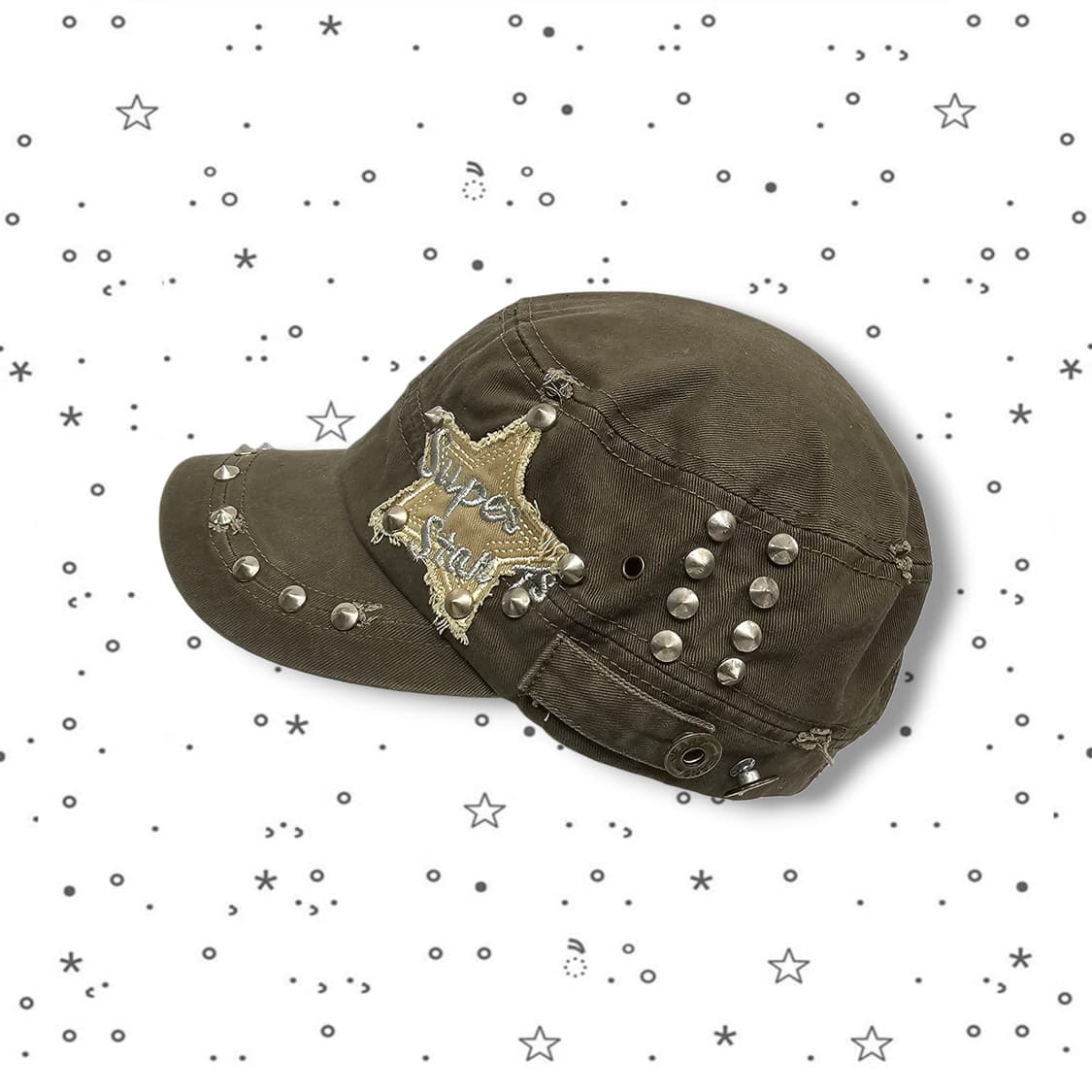  VTG 스터드 밀리터리 캡 상품이미지5