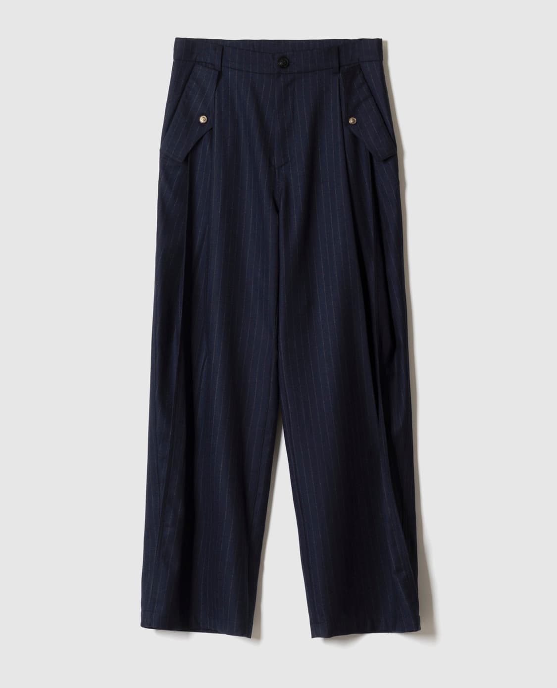 (1, 초판 명작) 포커페이스 스트라이프 울 팬츠 다크 네이비 상품이미지1