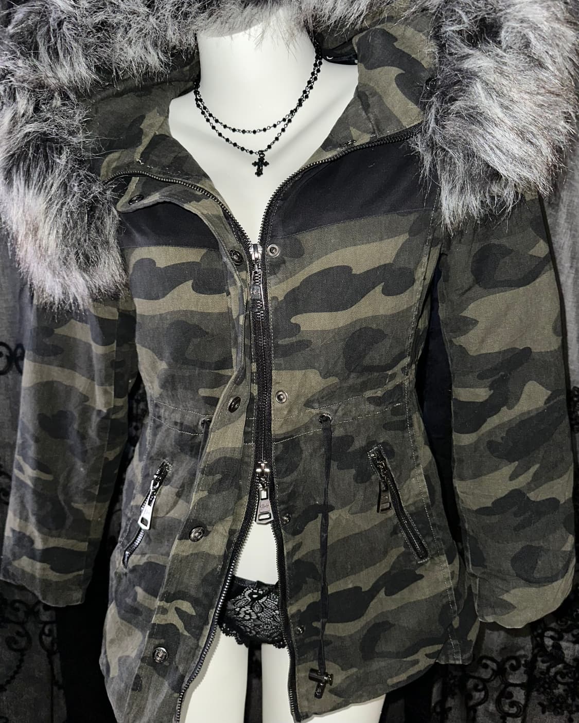 Camo y2k Two-Way Jumper 상품이미지2