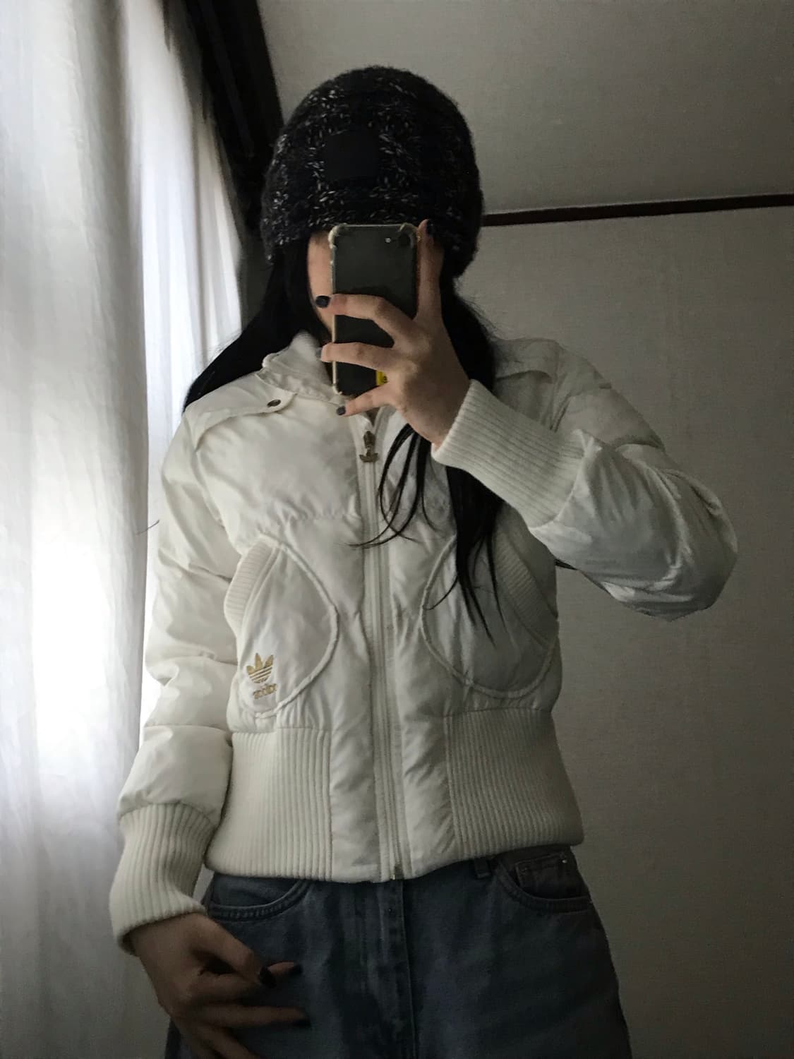 아디다스 화이트 빅로고 패딩 상품이미지4