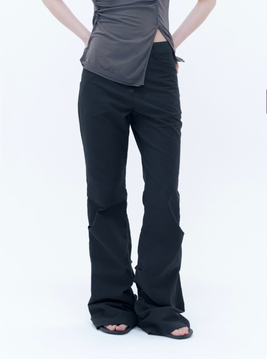 미세키서울 코튼셔링 부츠컷 팬츠 블랙 상품이미지6