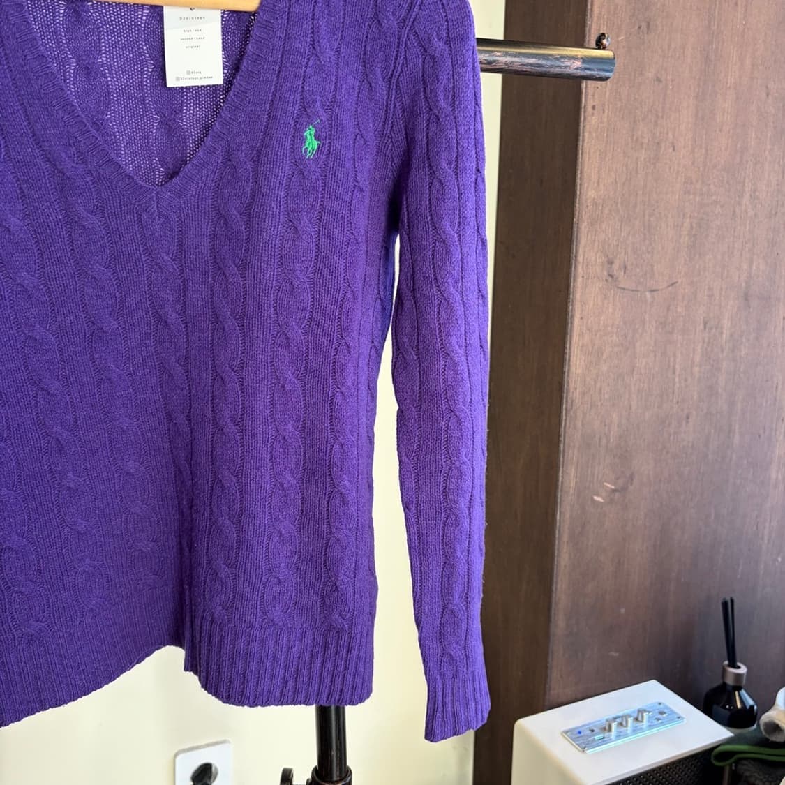 15293 -폴로 랄프로렌 브이넥 케이블니트 (울 90% 캐시미어10%) 상품이미지4