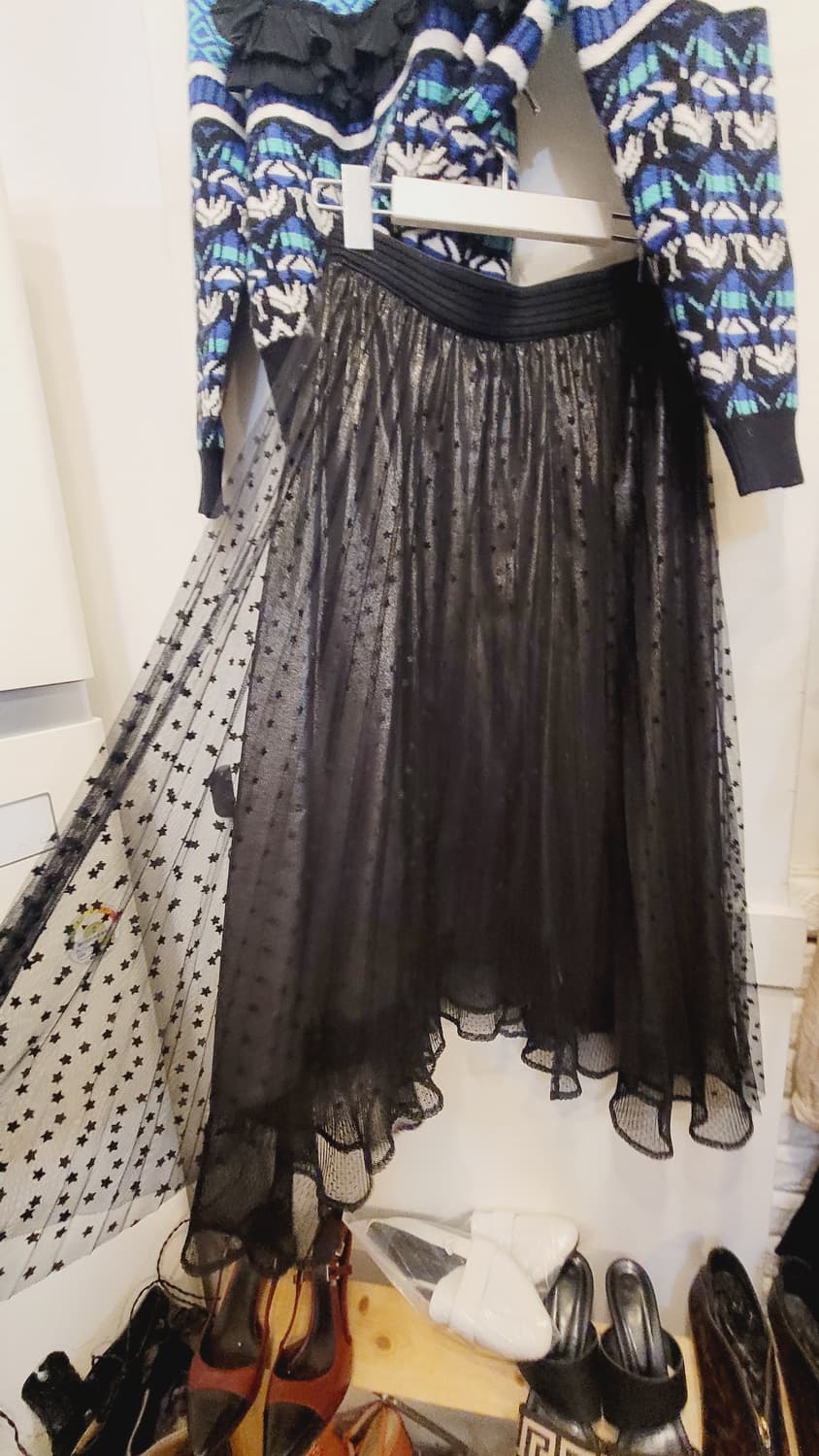 프릴 에스닉 포근니트. 오즈세컨 도트샤 스커트 상품이미지4