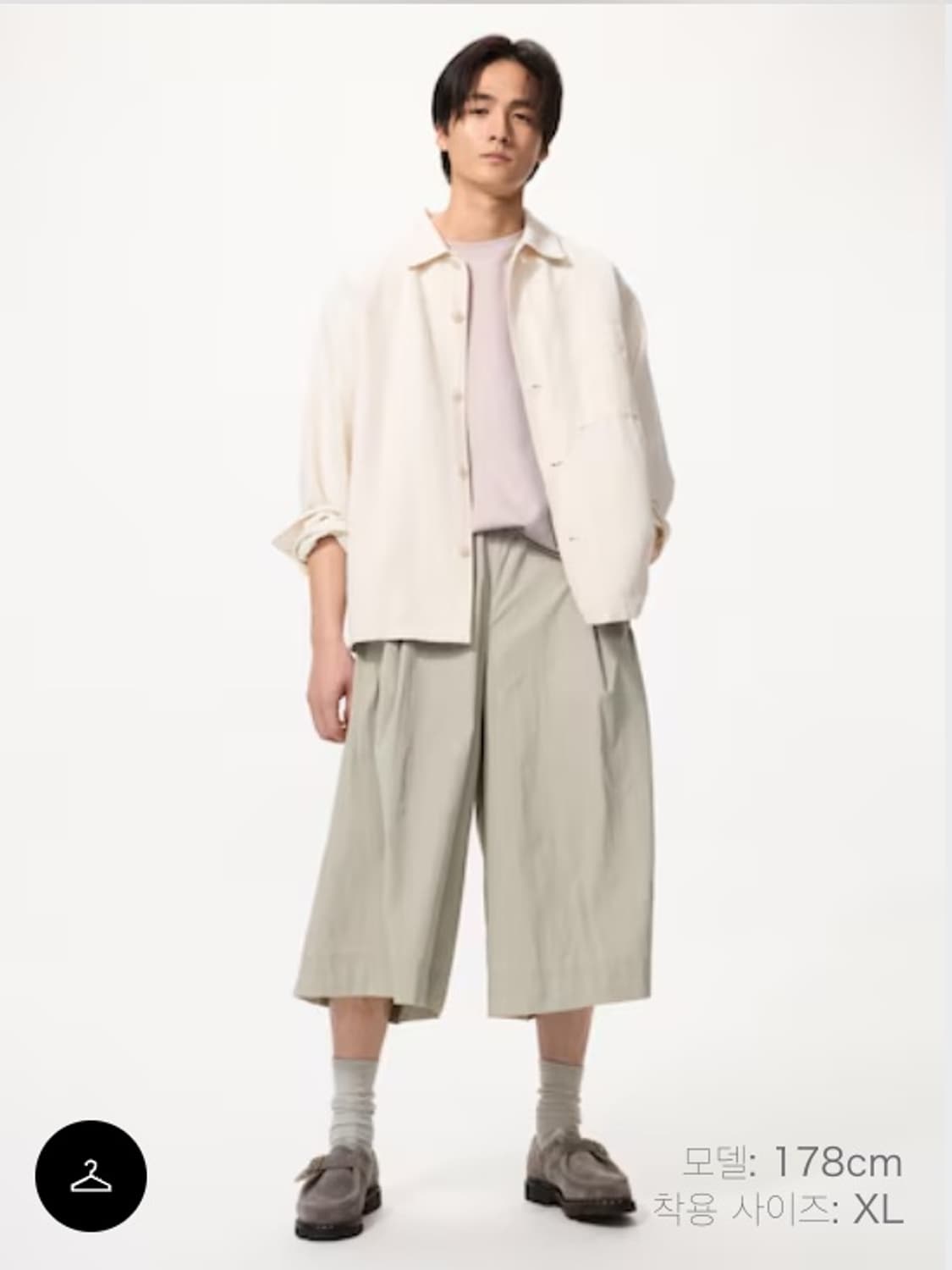 [2XL/32] 유니클로 나일론 큐롯 반바지 블랙 / 길이 짧음 상품이미지2