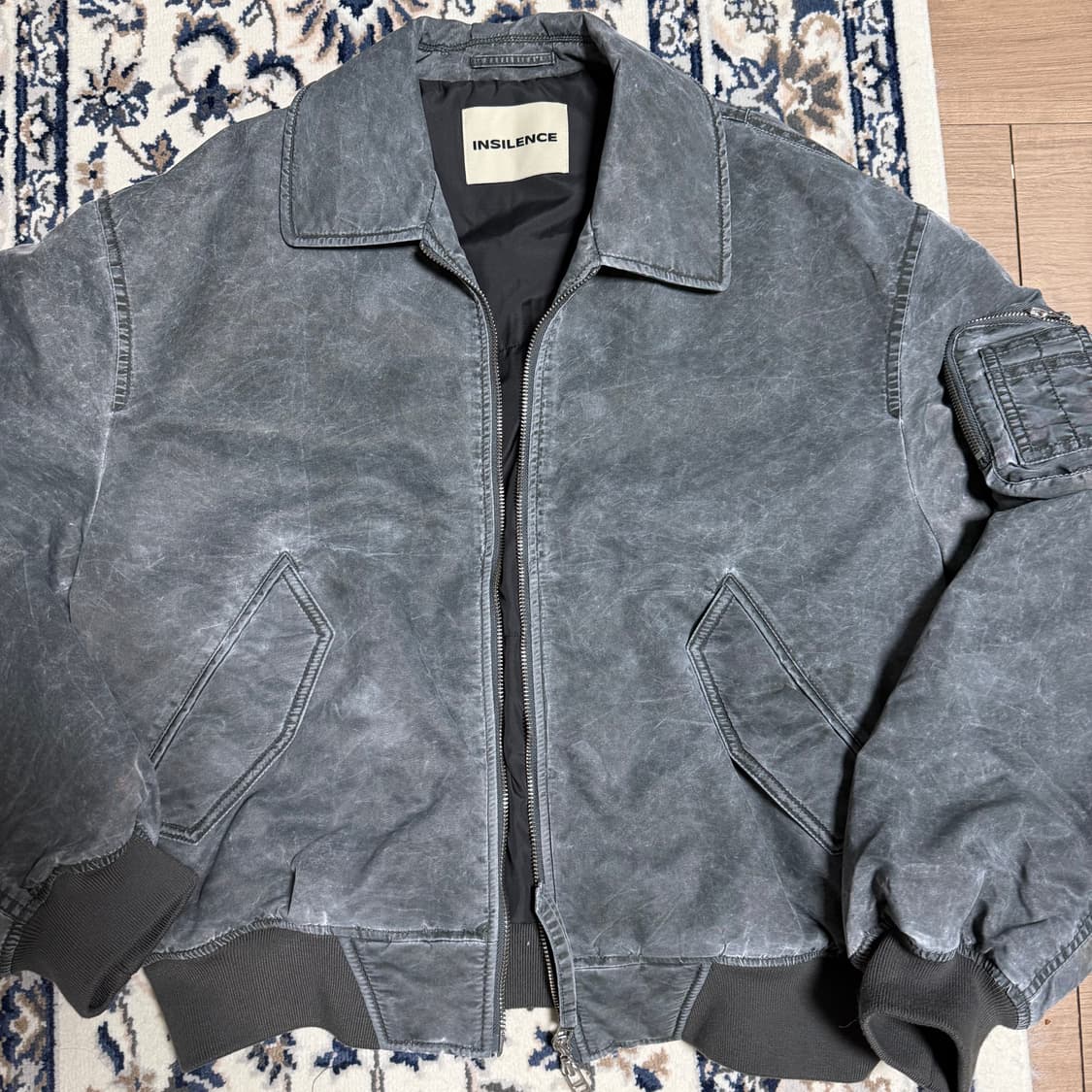 인사일런스 피그먼트 워시드 MA-1 마원 L사이즈 green 상품이미지2