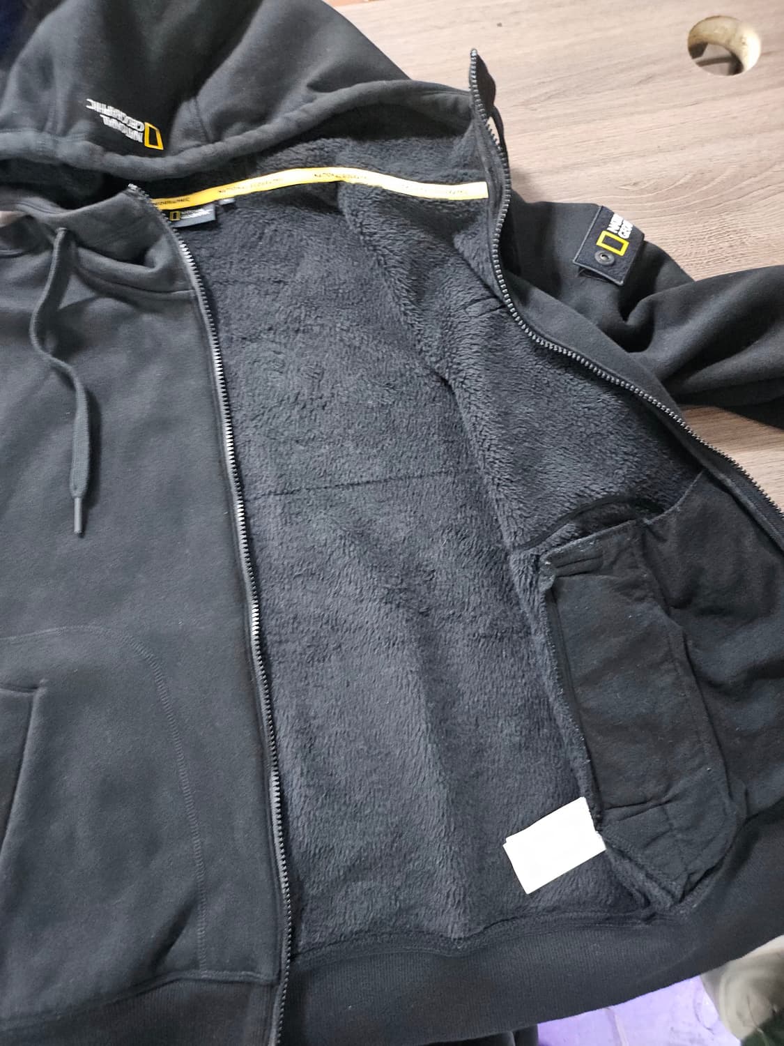 내셔널지오그래픽 기모 후드집업 블랙 95  M 상품이미지5