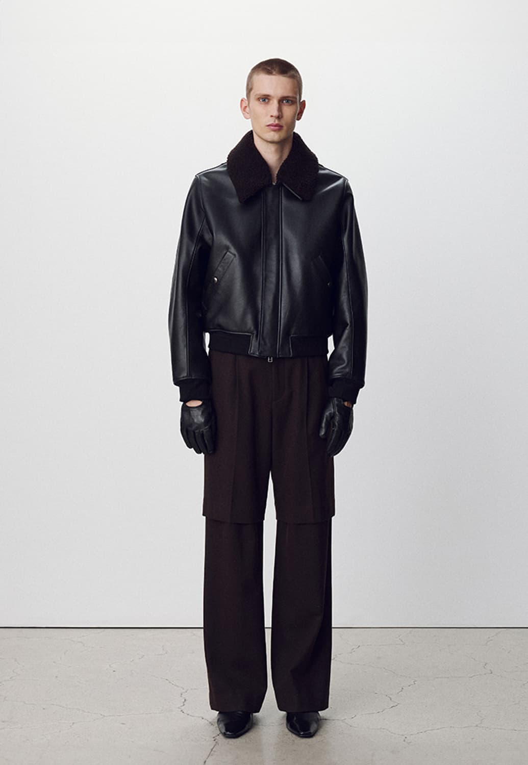 [48, M] 토니웩 레더 봄버 자켓 상품이미지2