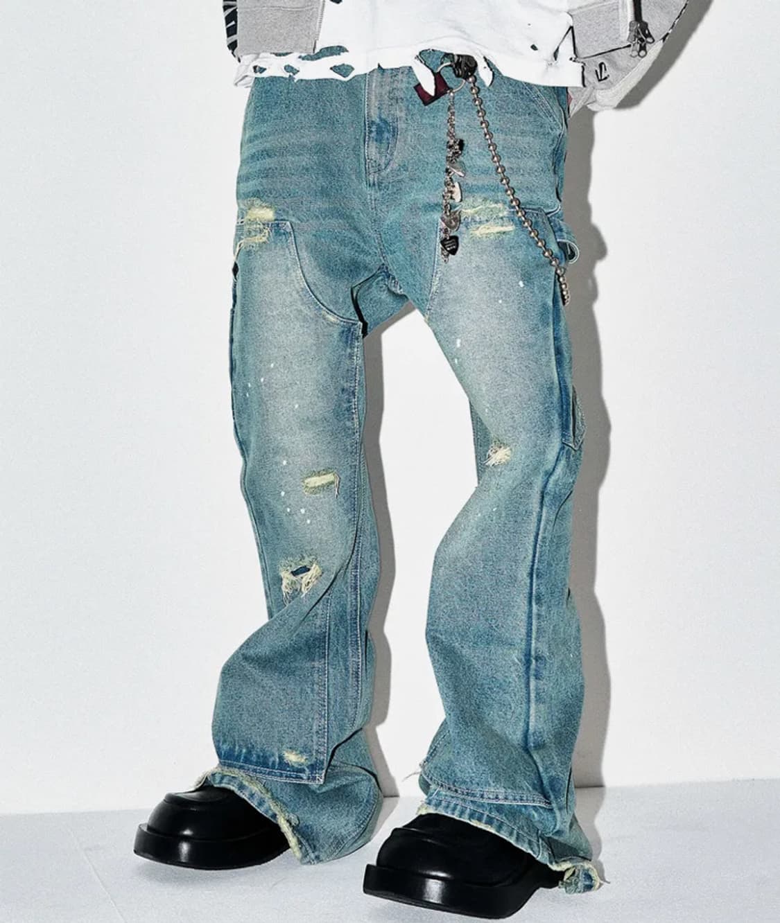 스키즘인듀싱 더블니 부츠컷 블루 M 상품이미지5