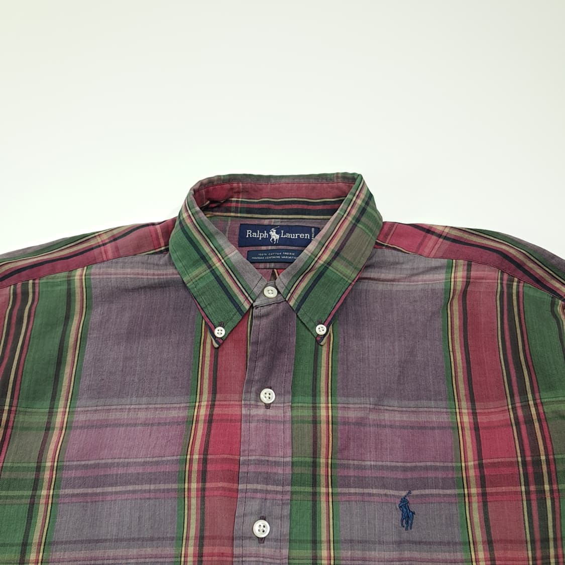 CK156 2XL 폴로 90s 빈티지 매드라스체크 버튼다운 셔츠 남방 상품이미지2