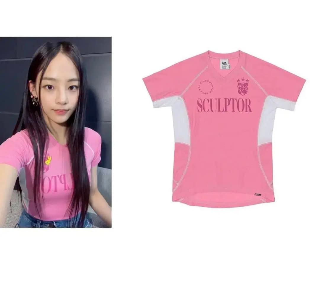 스컬프터 스포츠 져지 티 핑크, 체크 슬랙스 상품이미지2