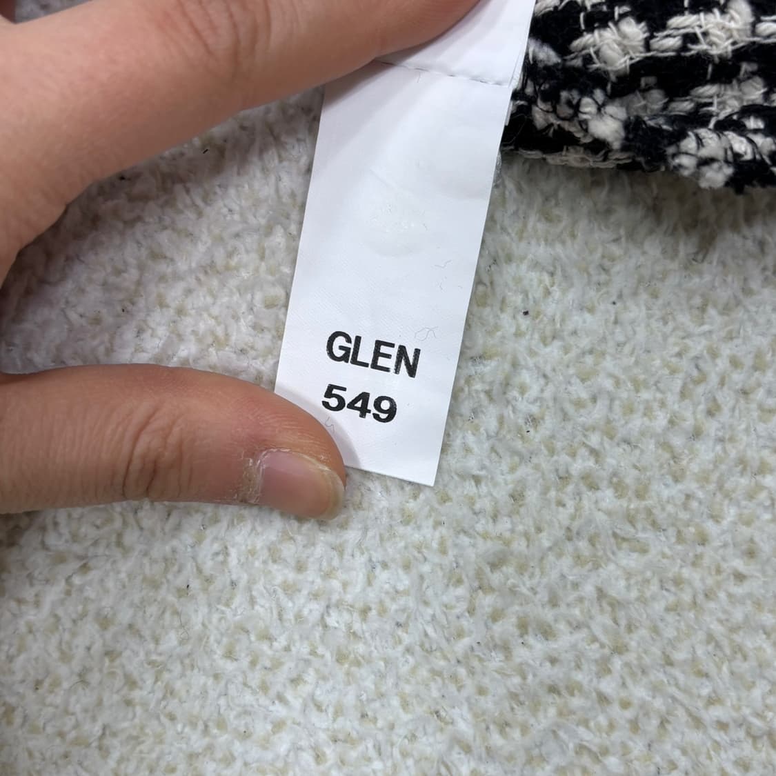 XS 자라 체크 패턴 트위드 재킷 0319E 상품이미지5