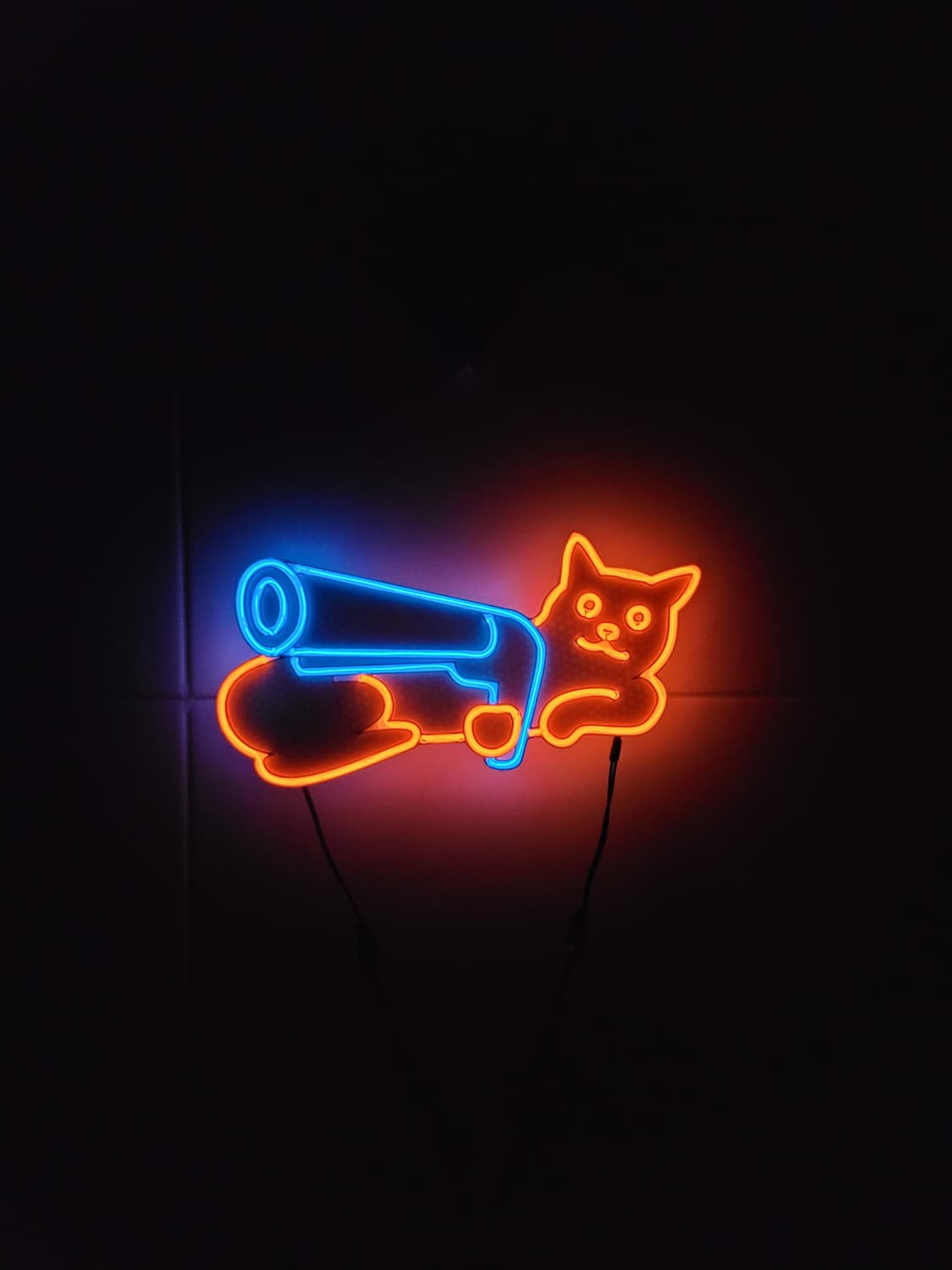 고양이 권총 네온사인 led 램프 무드등 조명 상품이미지3