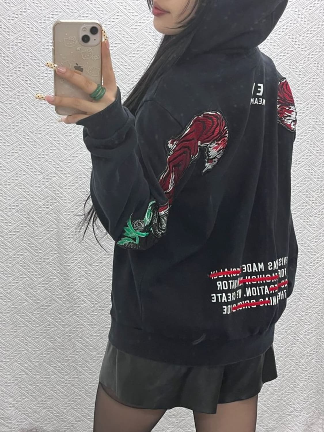 에비수 올드스쿨 펑크 스트릿 스카쟌 자수 후드티 105 C09859 상품이미지1