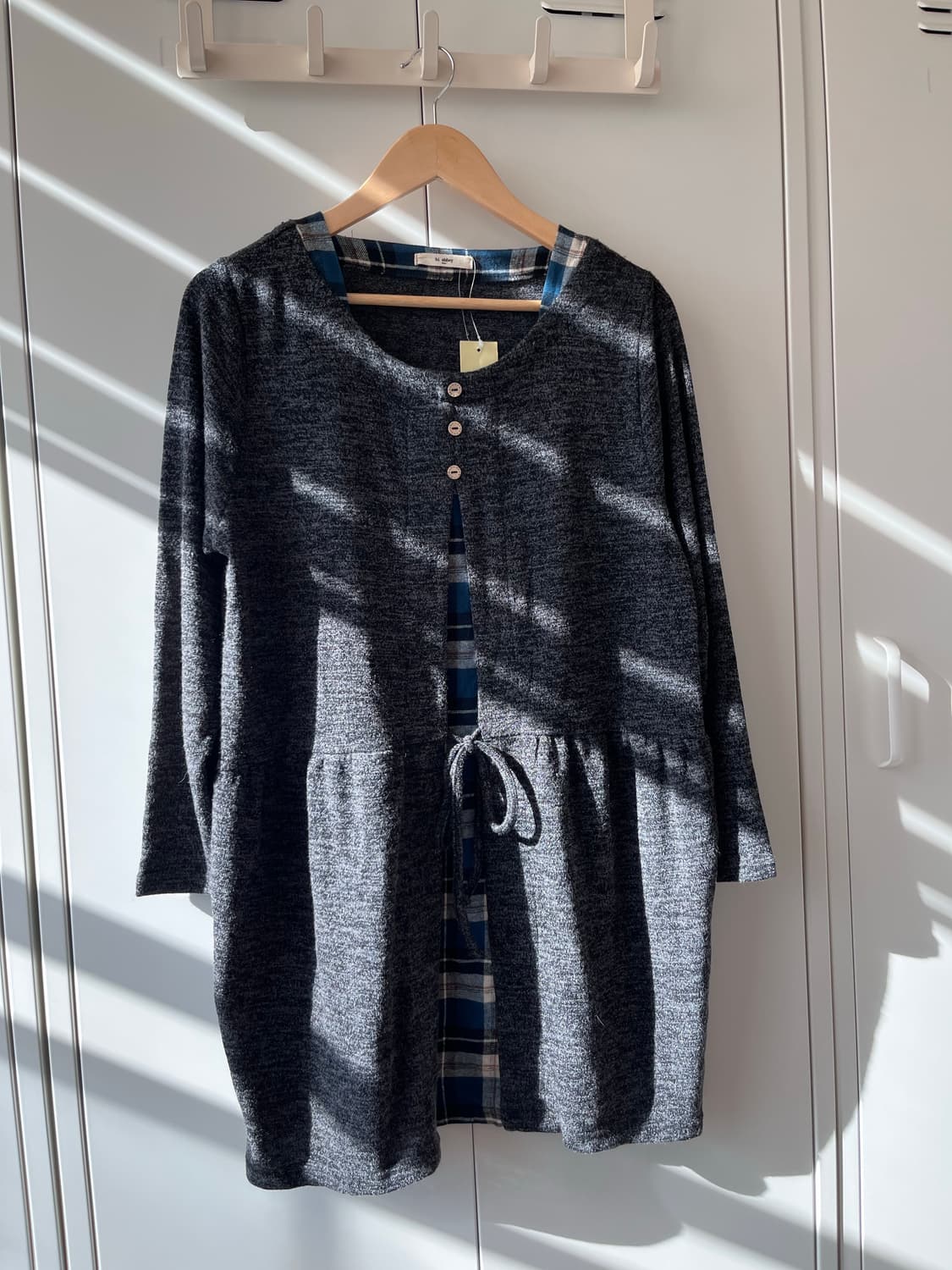 Bi abbey 체크 레이어드 바선생 원피스 상품이미지4