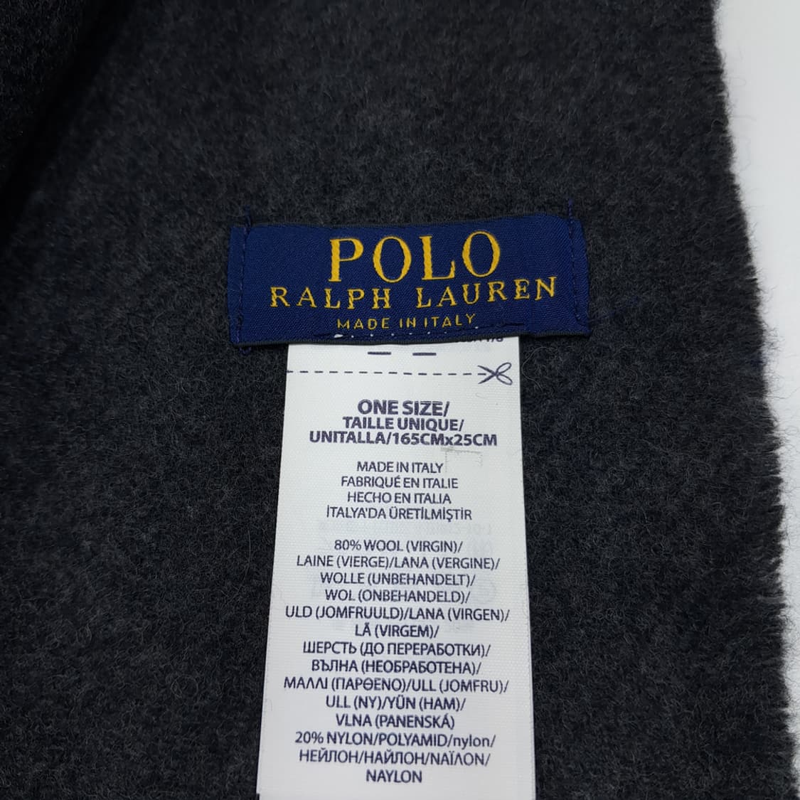 MX465 폴로 이태리판 버진울 윈도우페인 차콜 머플러 목도리 상품이미지4