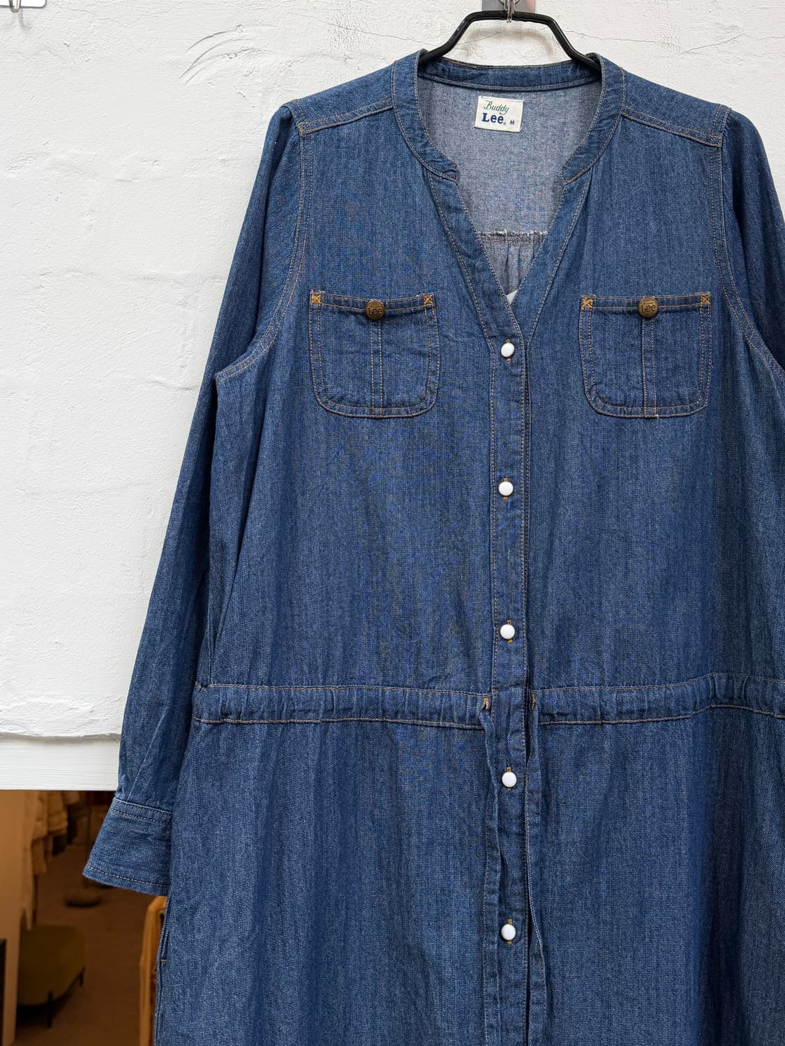 Lee 리 스냅 버튼 데님 청 원피스 M 상품이미지3