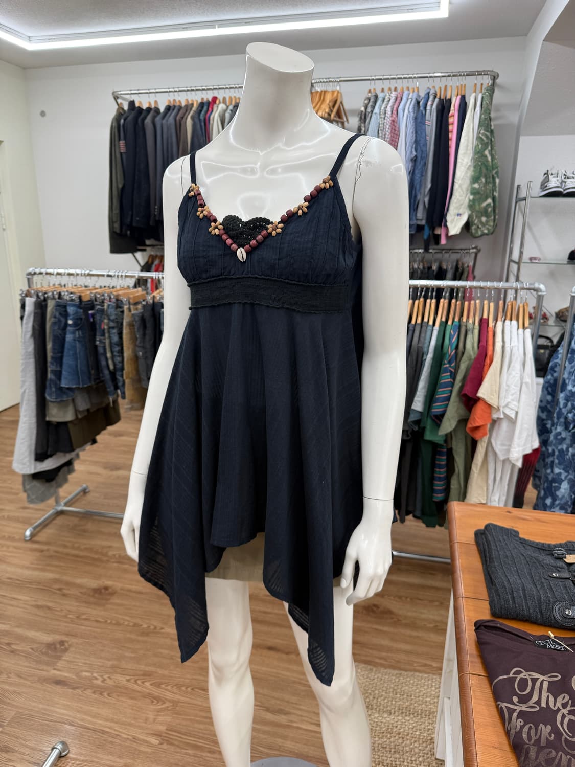 빈티지 Fee Bouie 블랙 하와이 레이어드 슬리브리스 상품이미지2