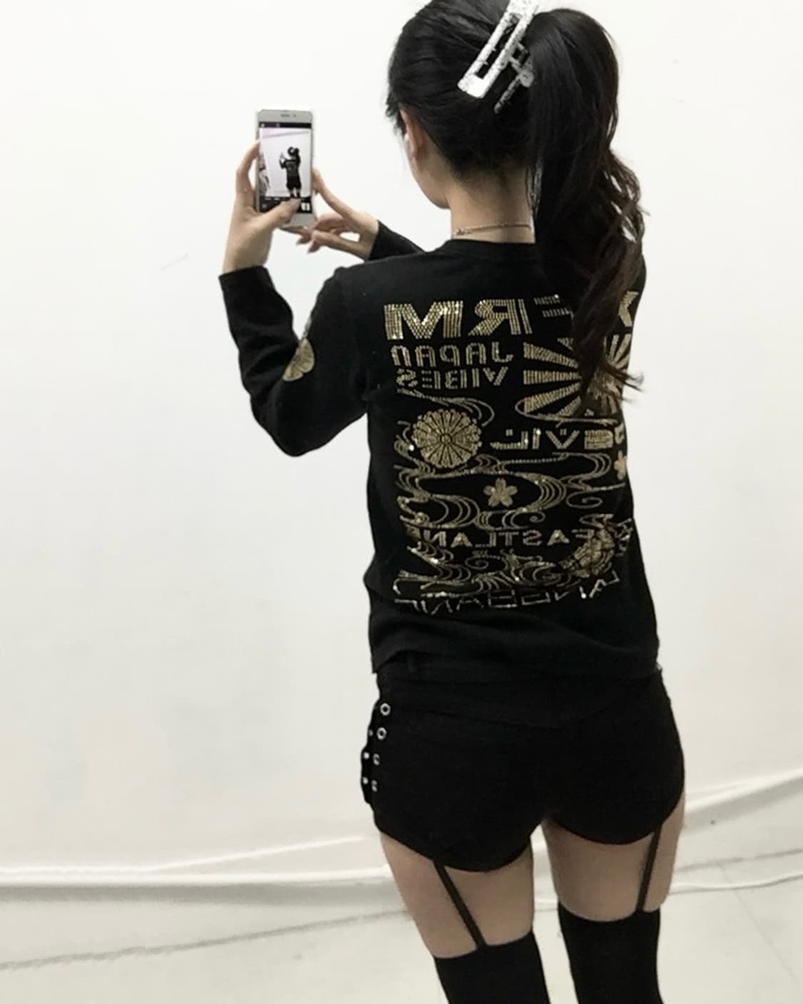 [X-FRM] y2k 펑크 골드 큐빅 롱슬리브 상품이미지2