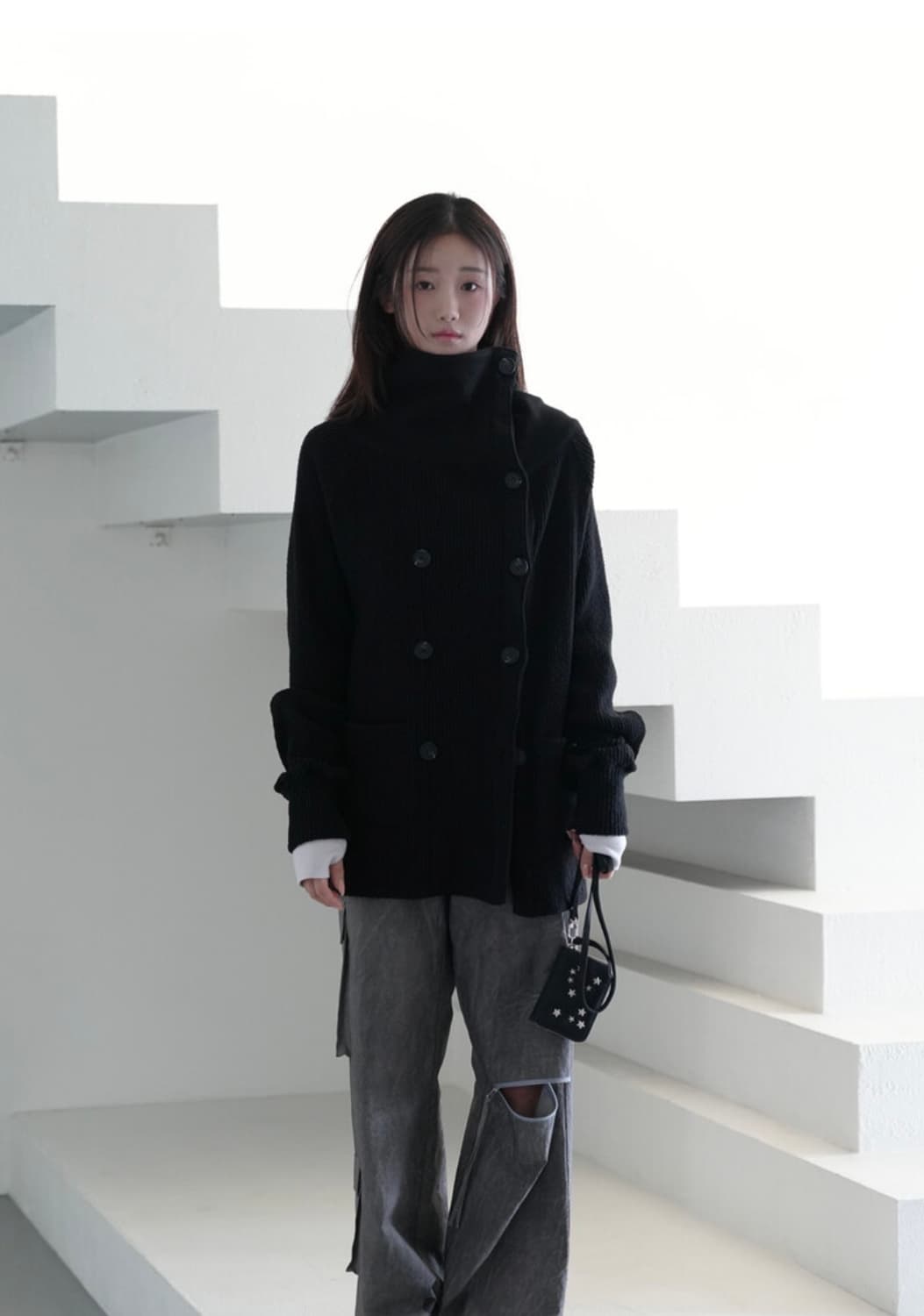 인앤양인하모니 더블 버튼 가디건 상품이미지1