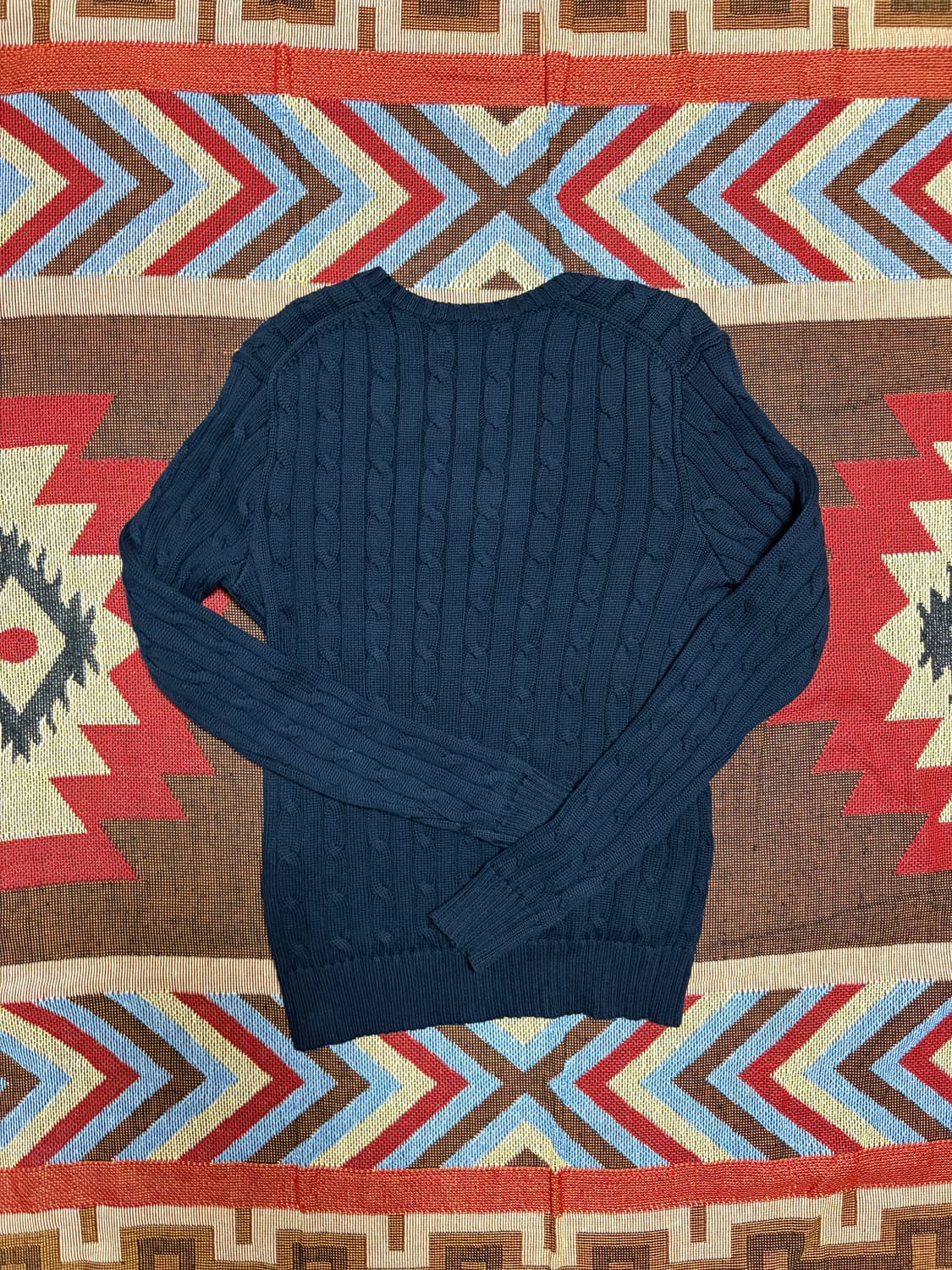 44) 폴로 랄프로렌 여성 케이블 꽈배기 브이넥 니트 네이비 상품이미지6