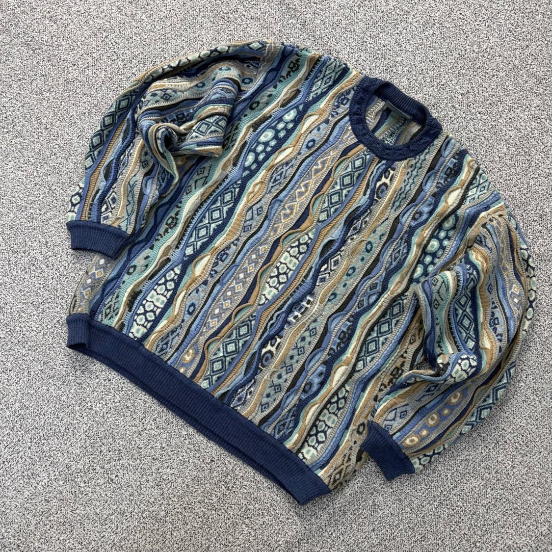 S 게쿠 남성 빈티지 기하학패턴 니트 0402J 상품이미지1