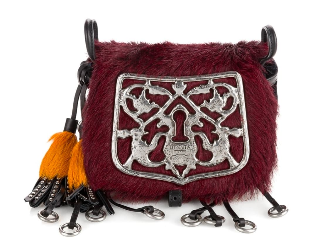 (새상품) 프라다 컬렉션 양털 핸드백 미니백 상품이미지1
