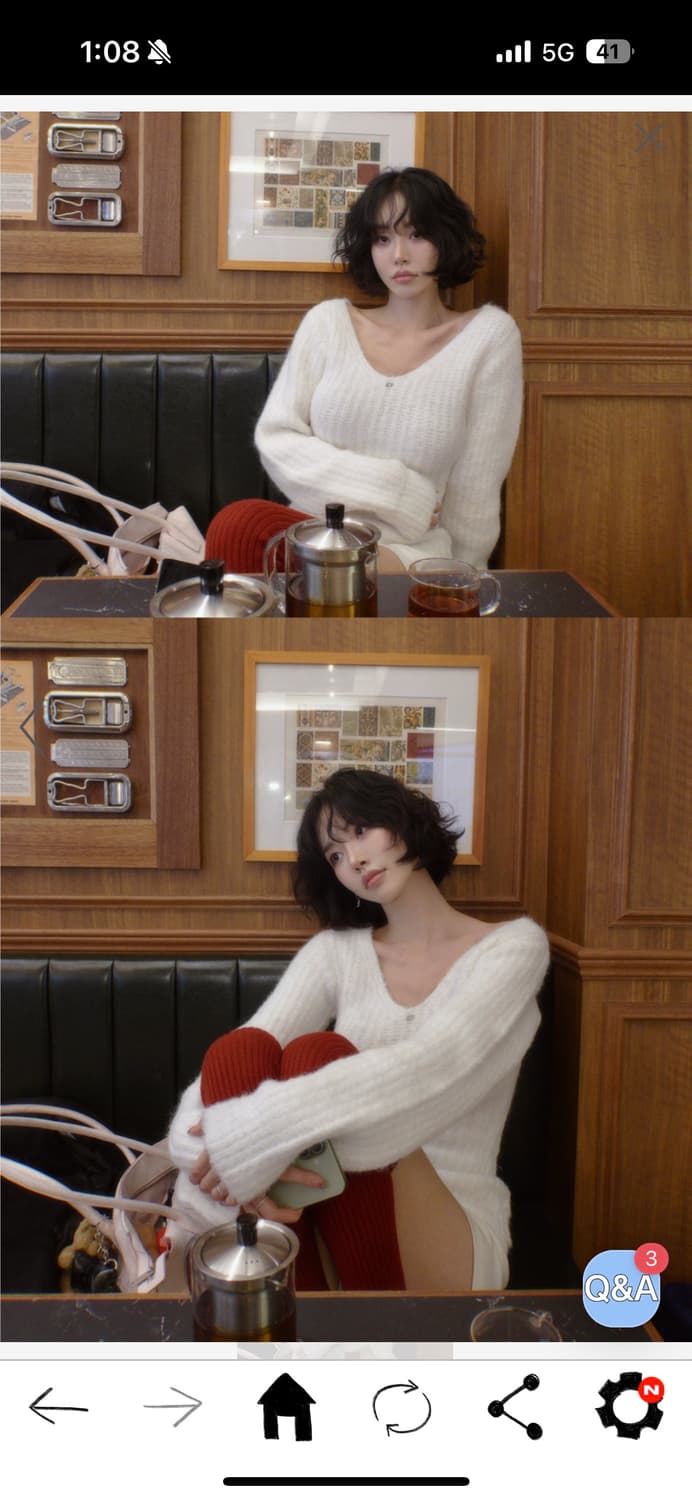 페일제이드 Alpaca Deep V-Neck Balloon Knit T 상품이미지1