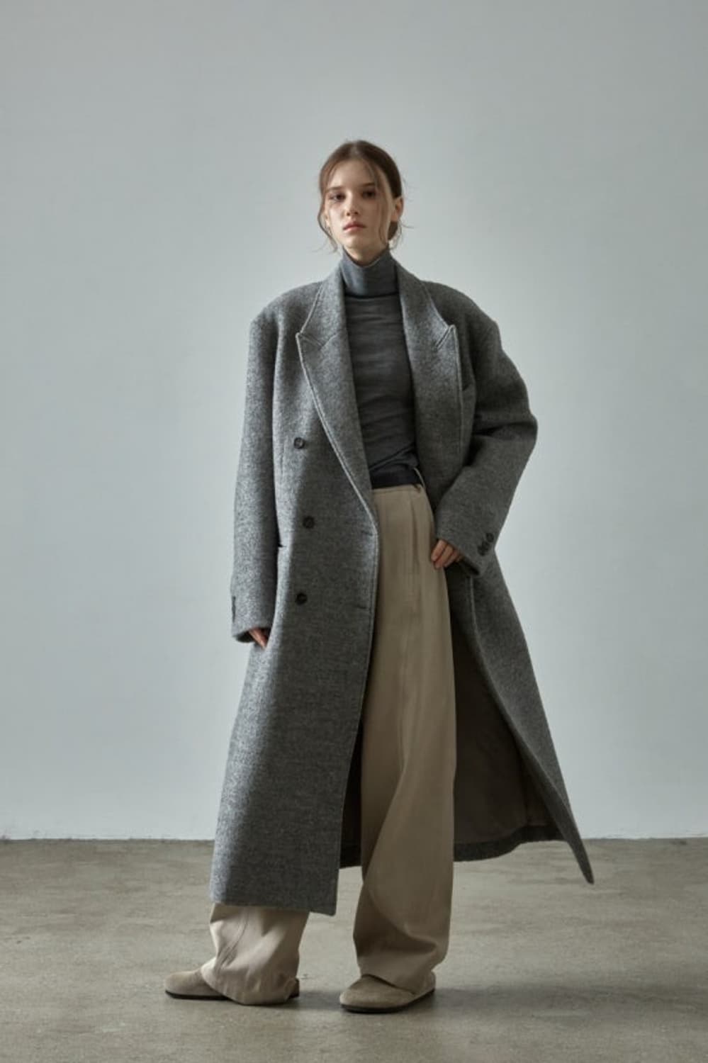 파사드패턴 헤링본 더블 코트 S 상품이미지1