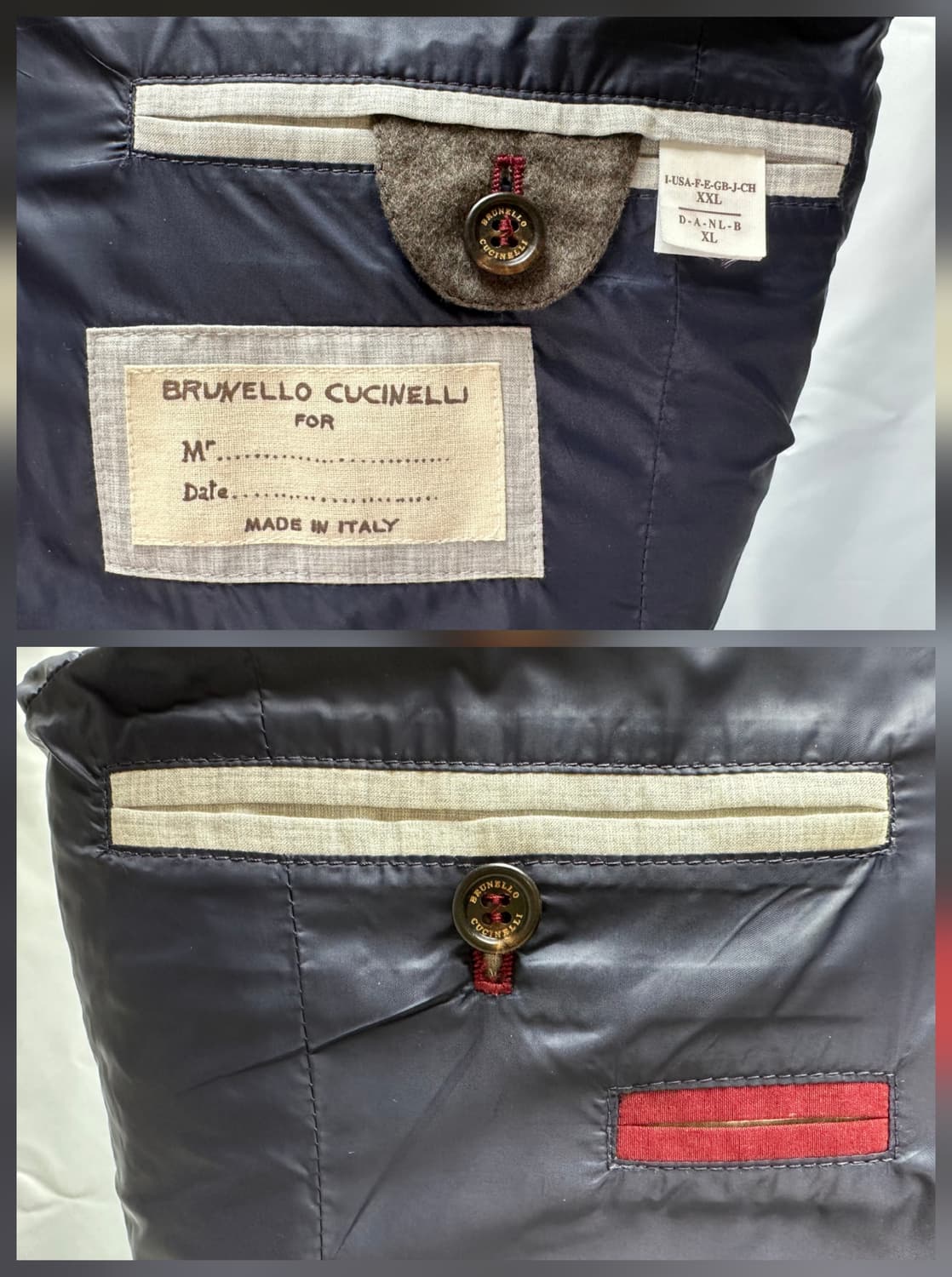 브루넬로쿠치넬리 캐시미어100 브레스티드 구스다운 패딩 자켓 XL 상품이미지9